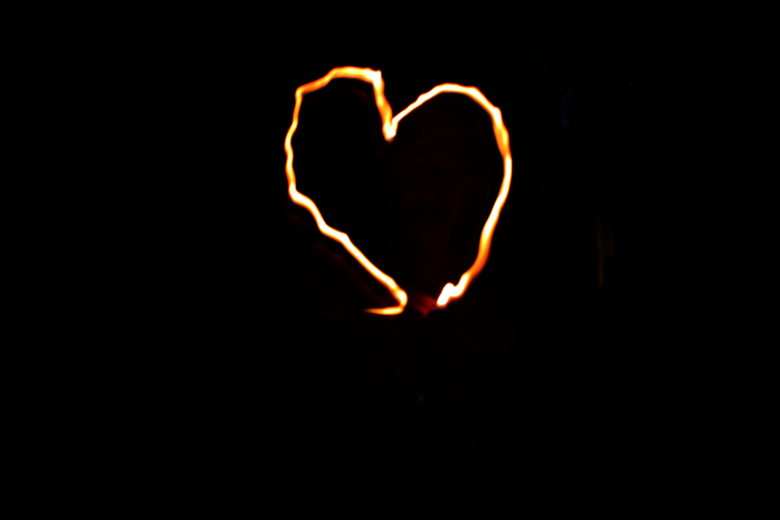 Heart shape with light trails