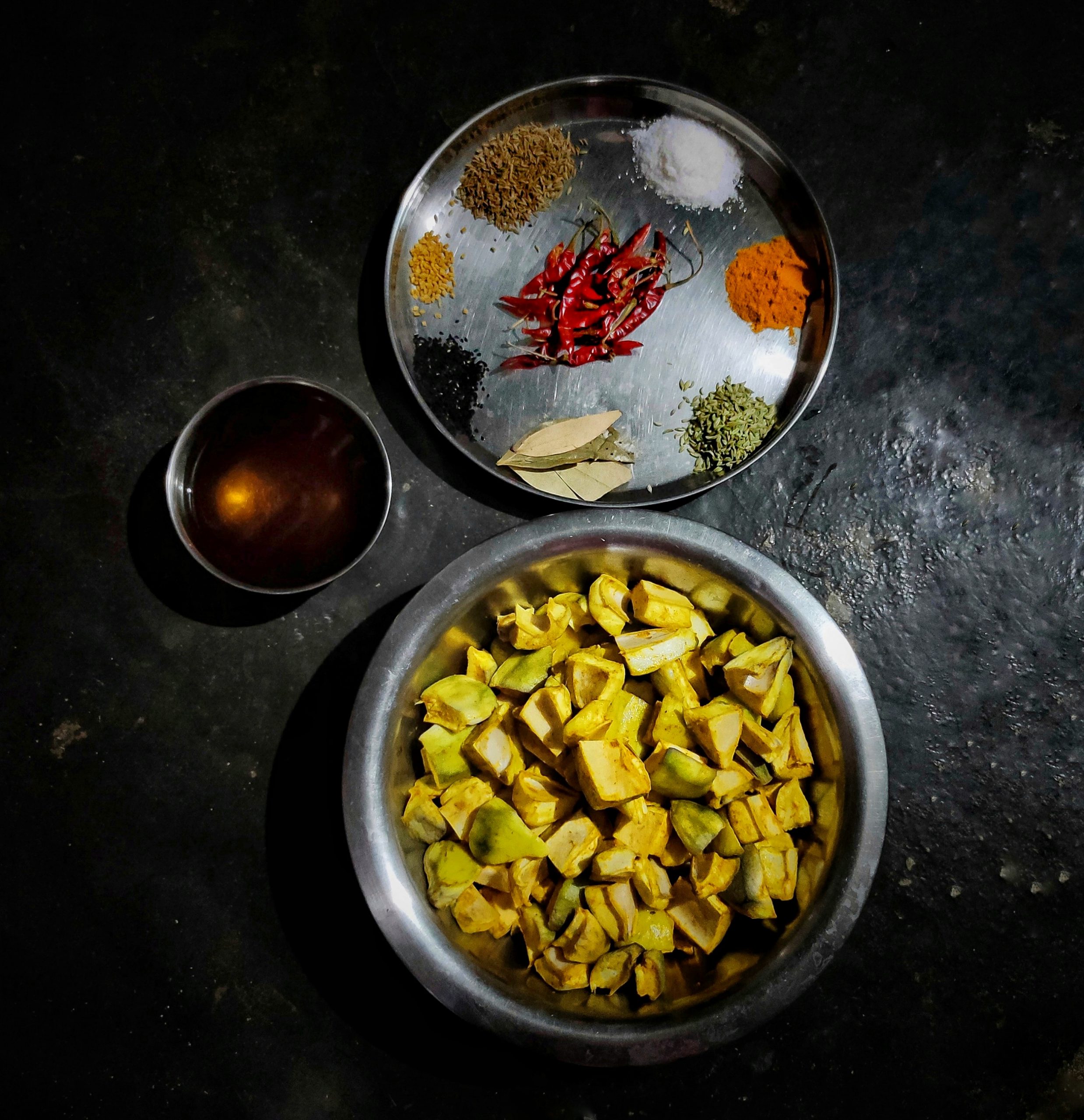 Making of mango pickle