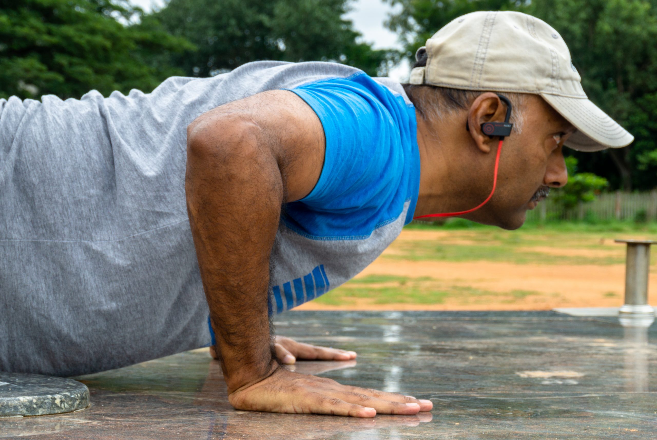 man doing pushups