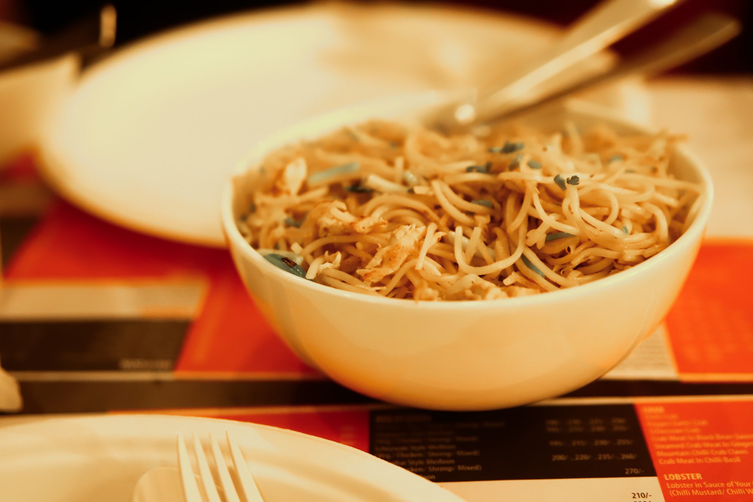 noodles in a bowl