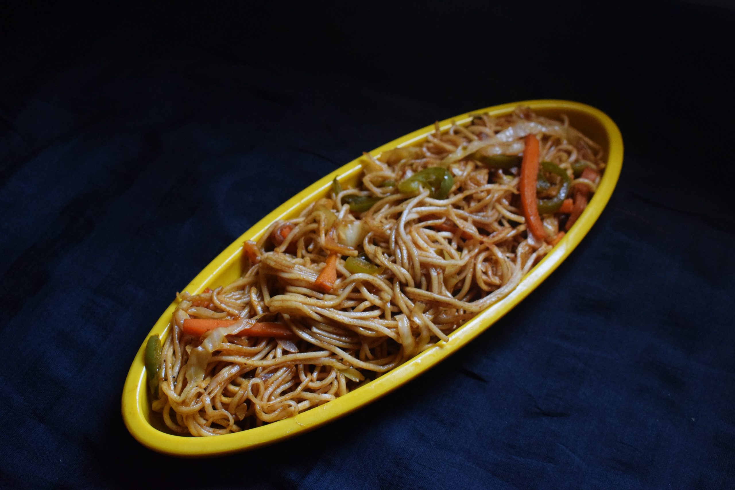 Noodles in a plate
