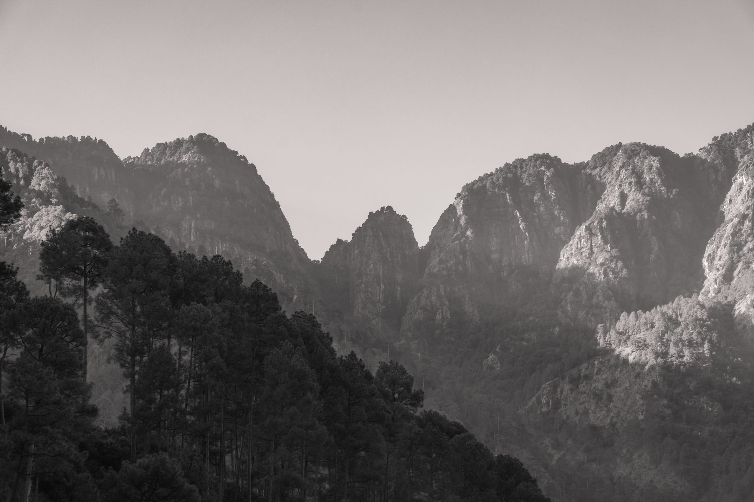 Peaks of a mountain range