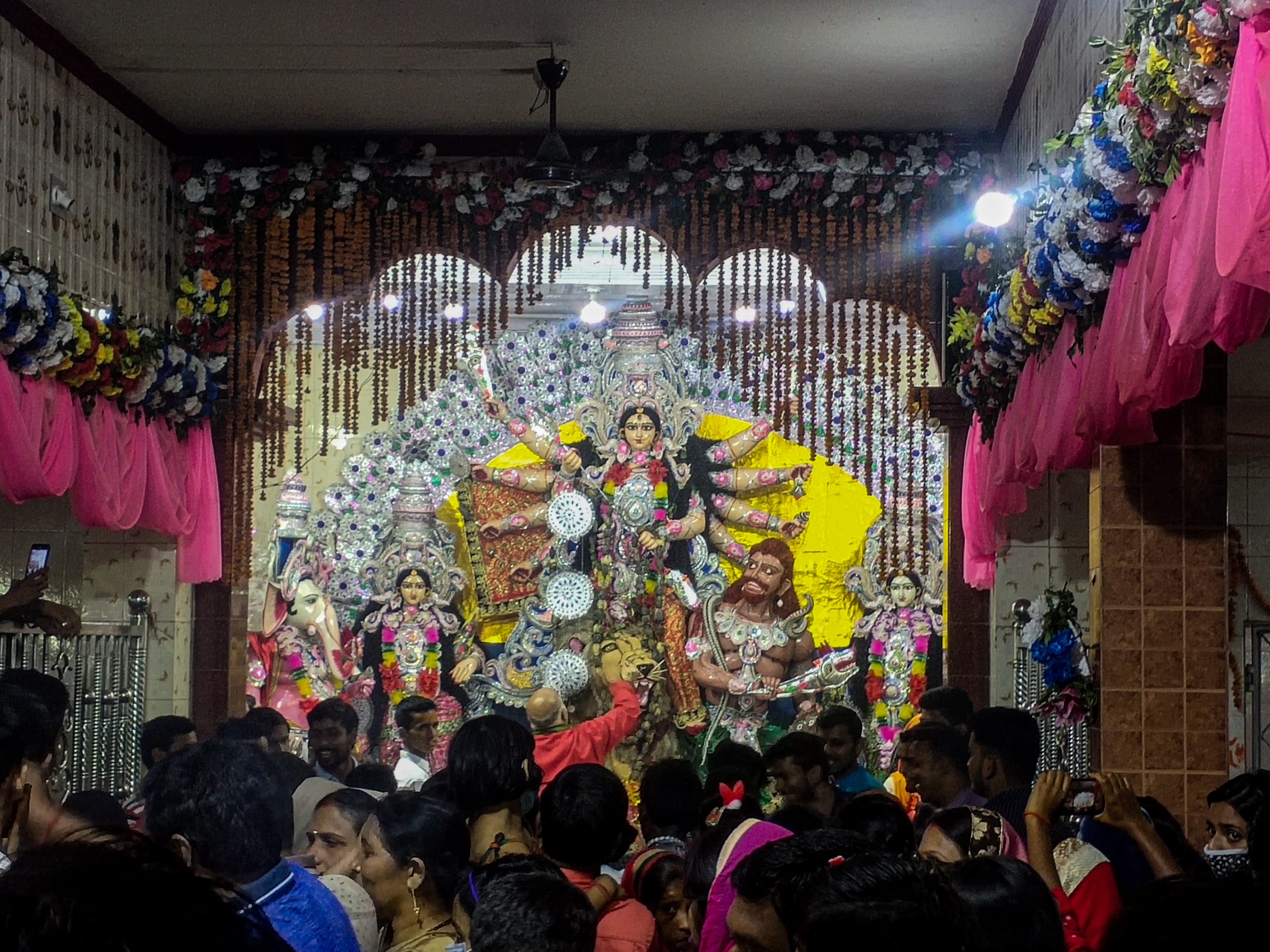 People at Goddess Durga Temple