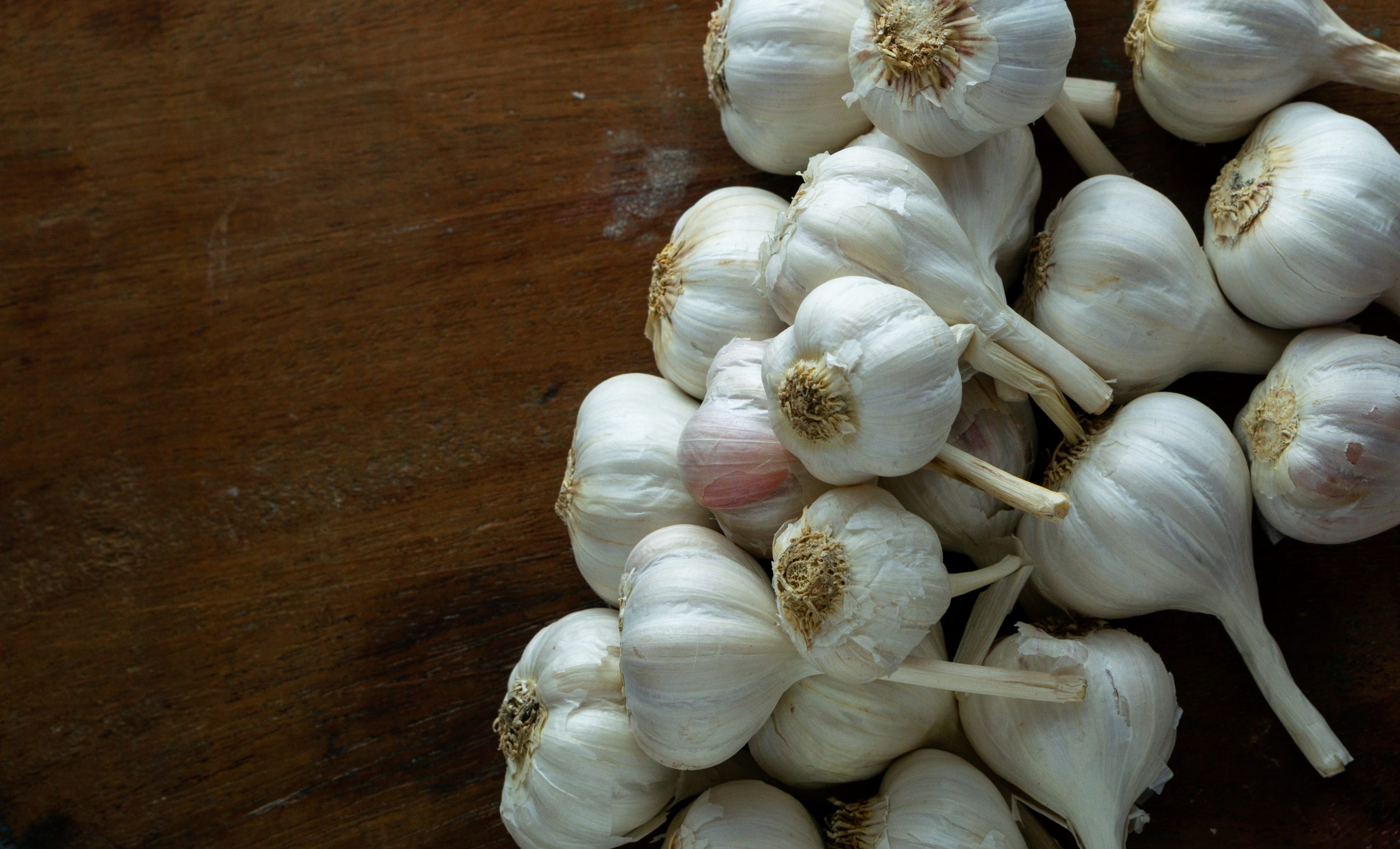 Raw garlic bulbs