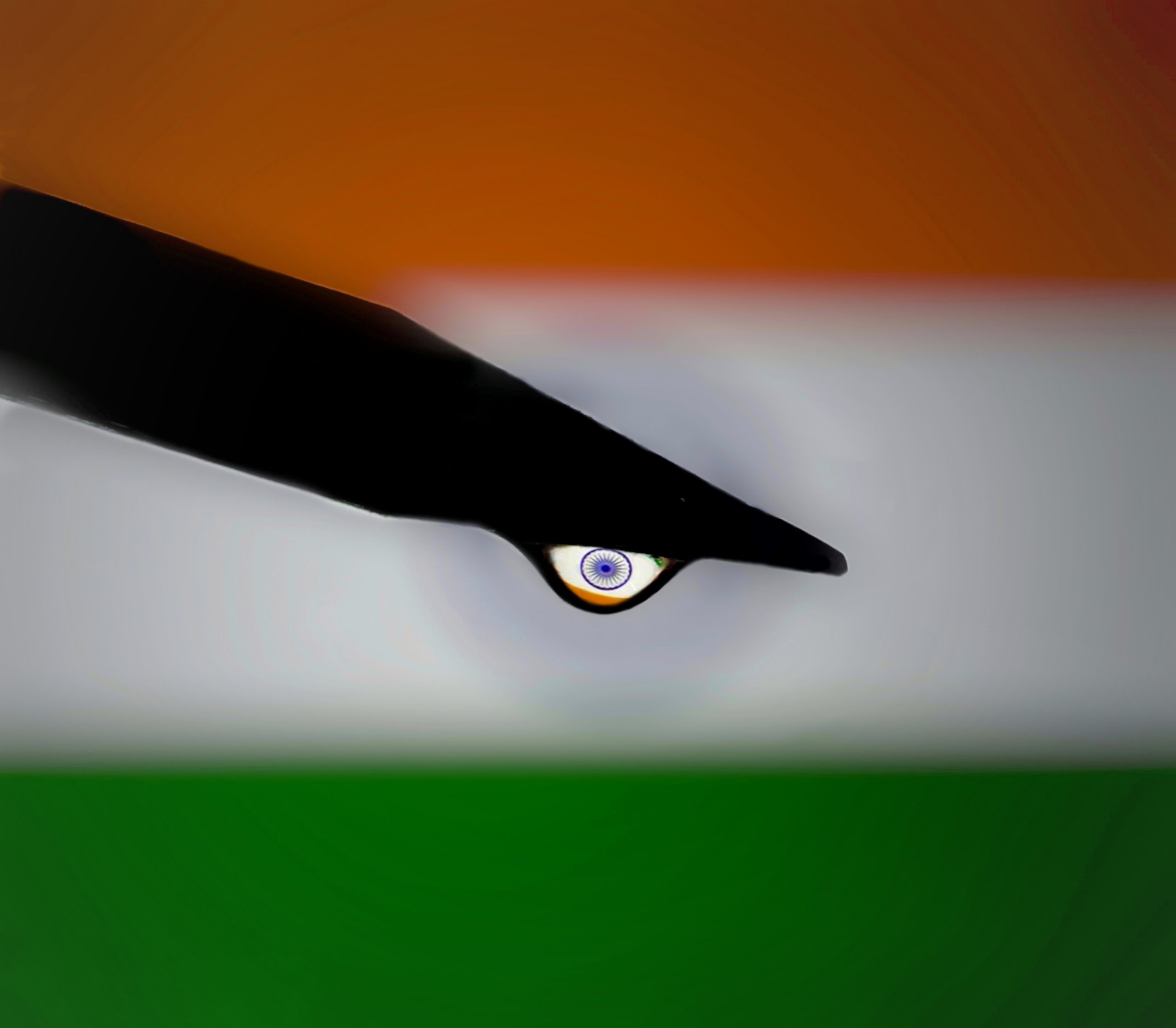Reflection of national flag in a drop