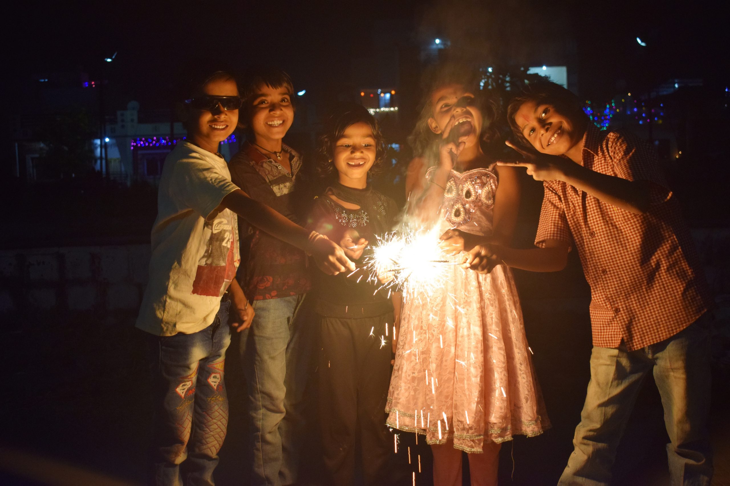Kids celebrating Diwali