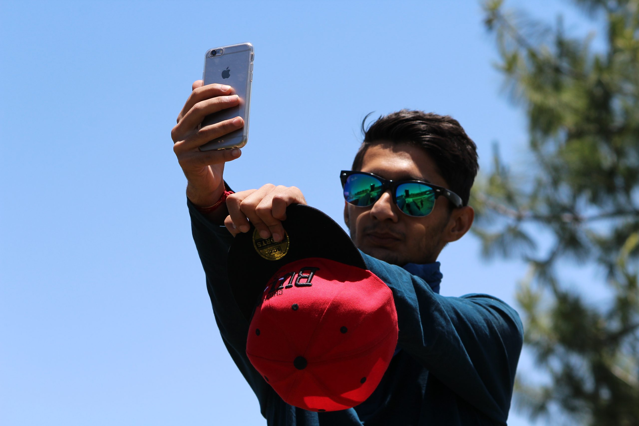 A boy taking selfie