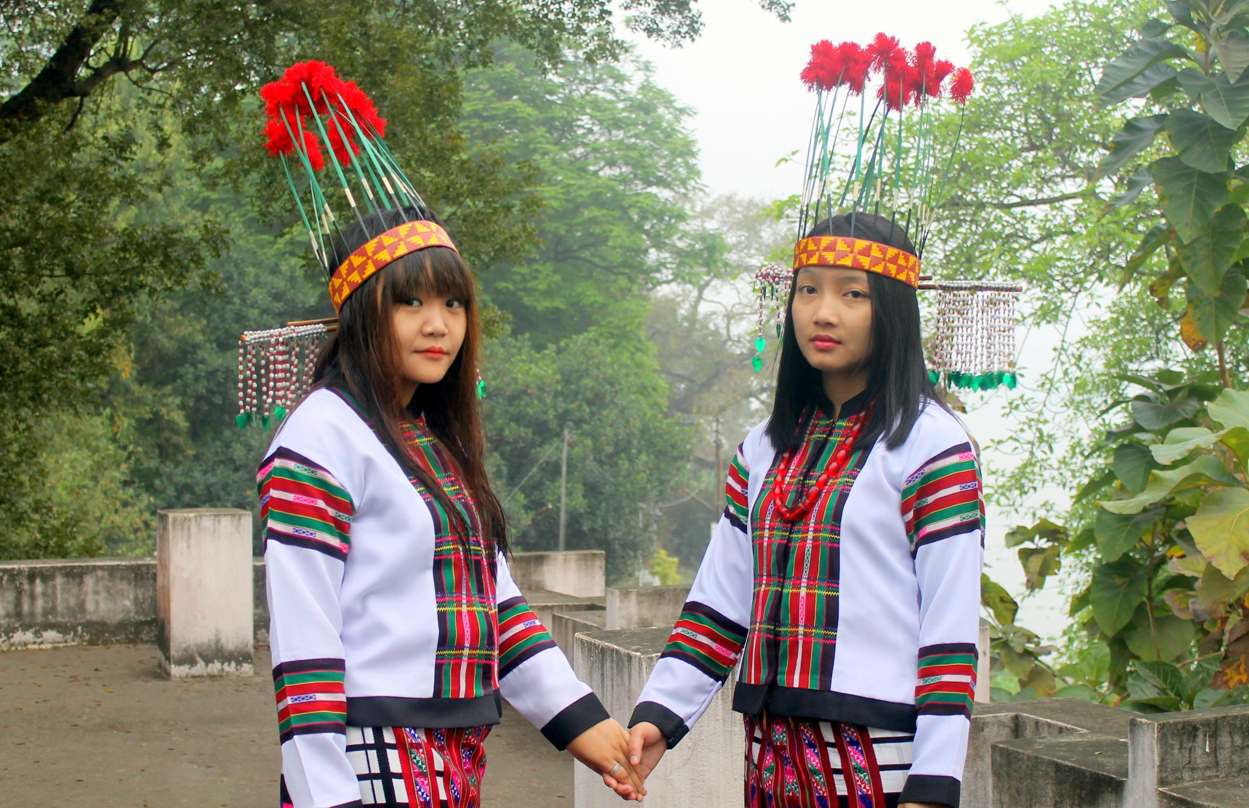 Two beautiful Mizo lady in Traditional dress