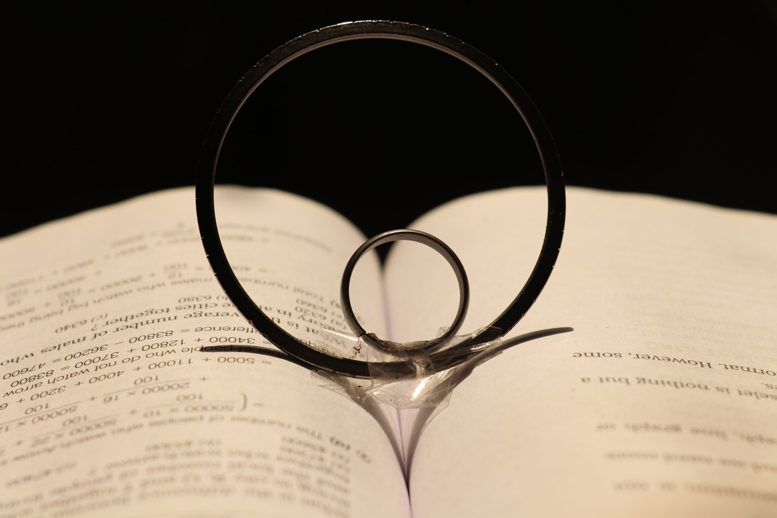 Two rings on a book