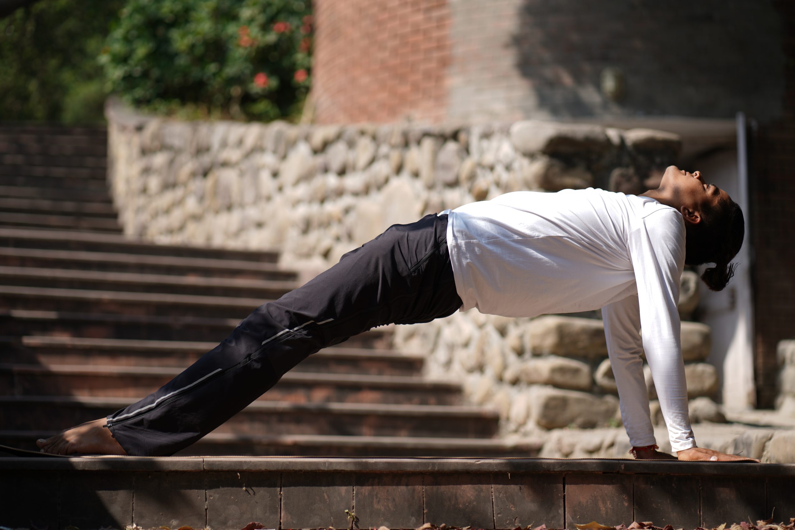 man doing yoga