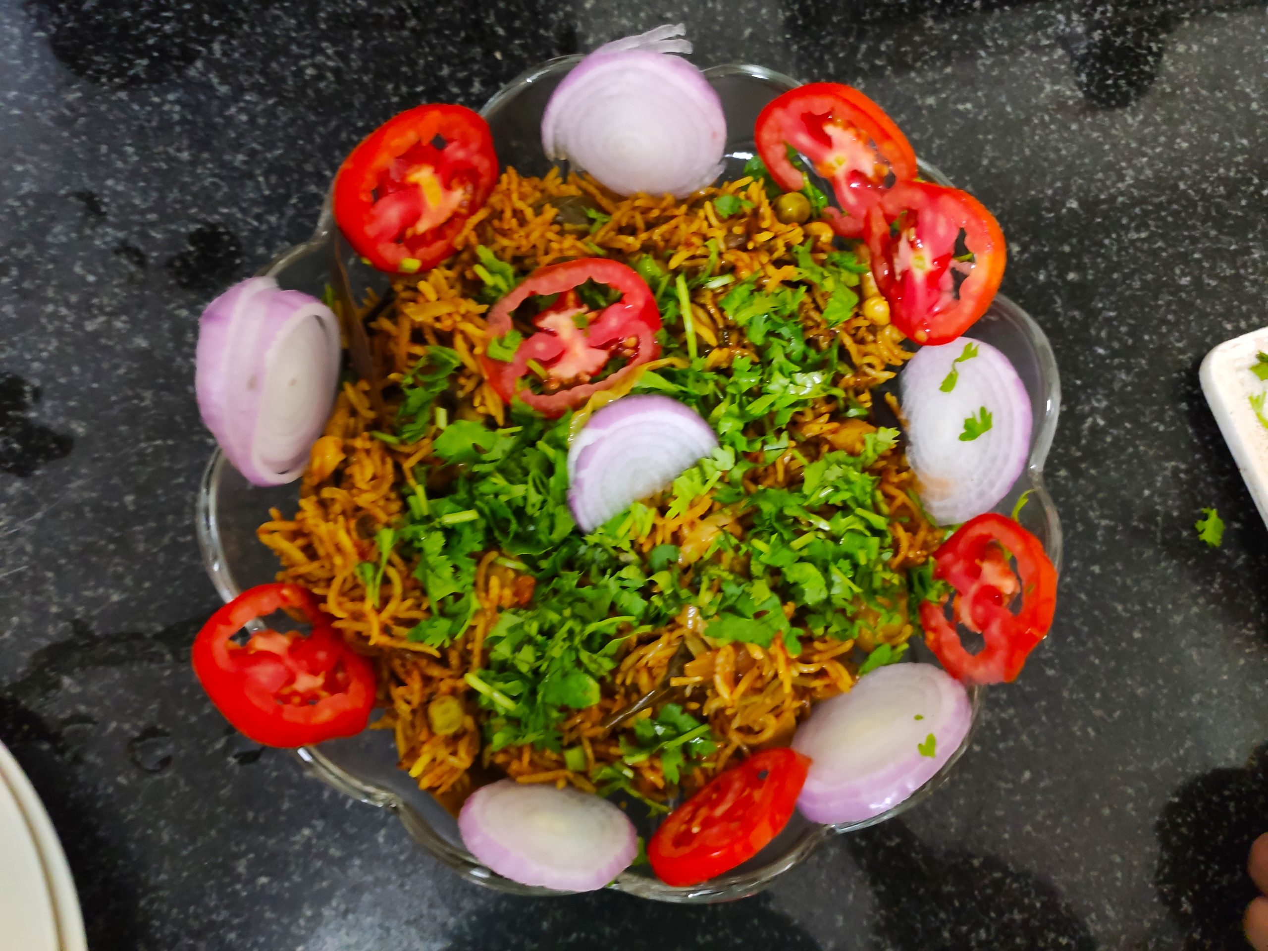 Veg biryani in a bowl