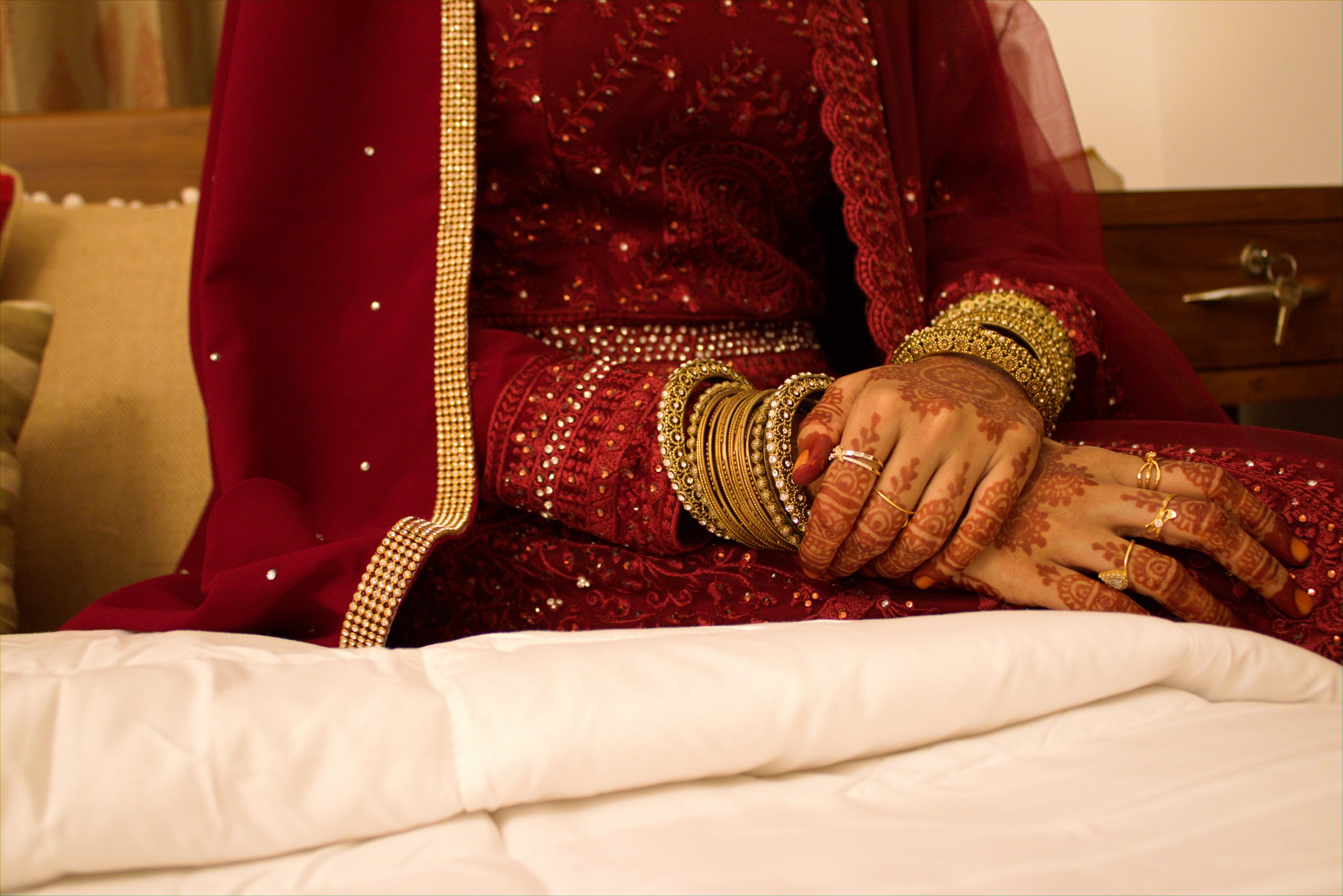 bride with bangles