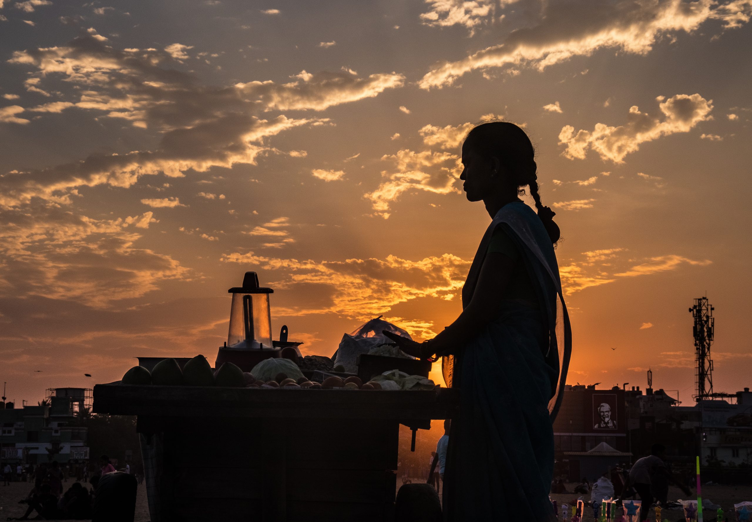 A girl during evening