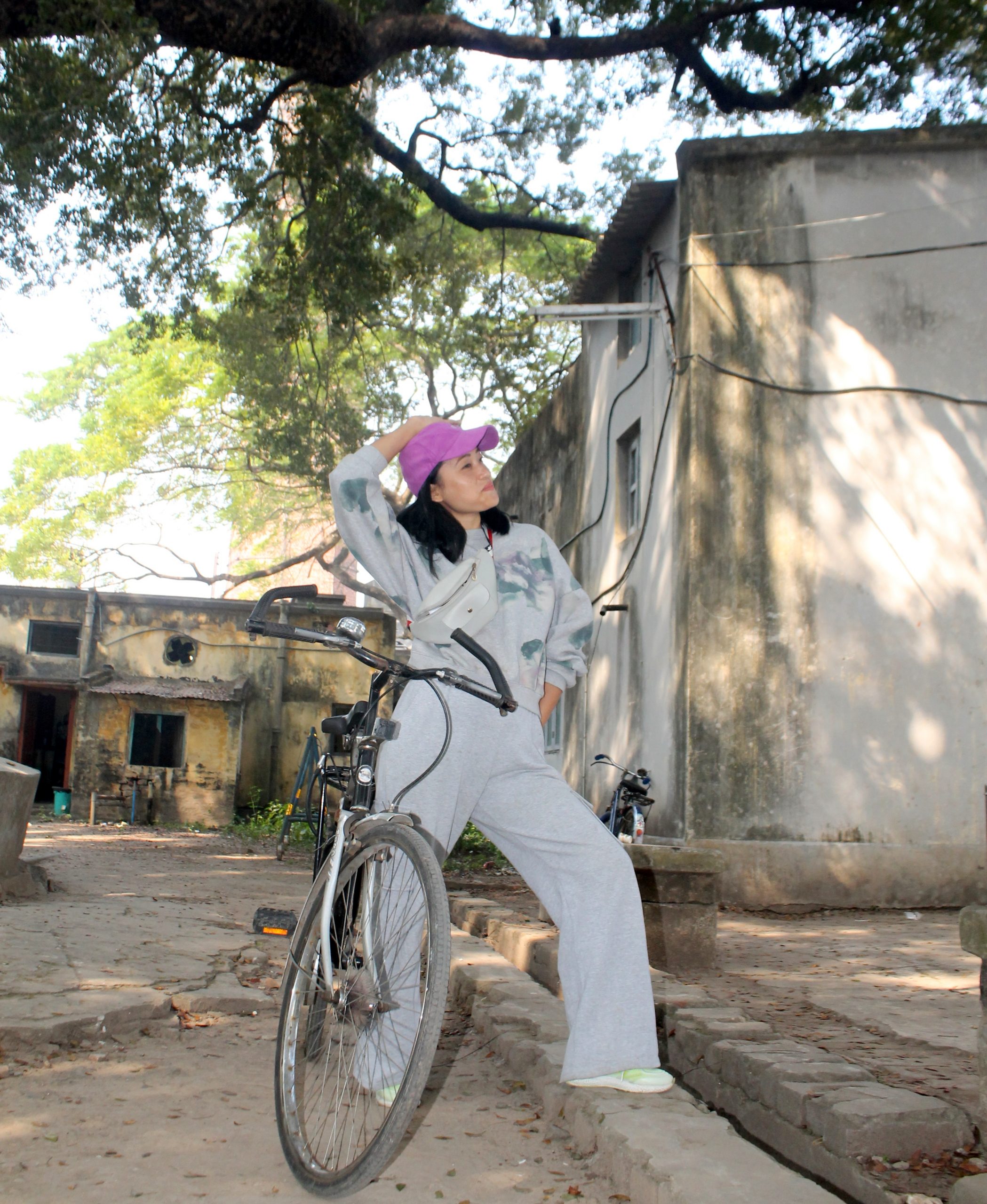 A girl with bicycle