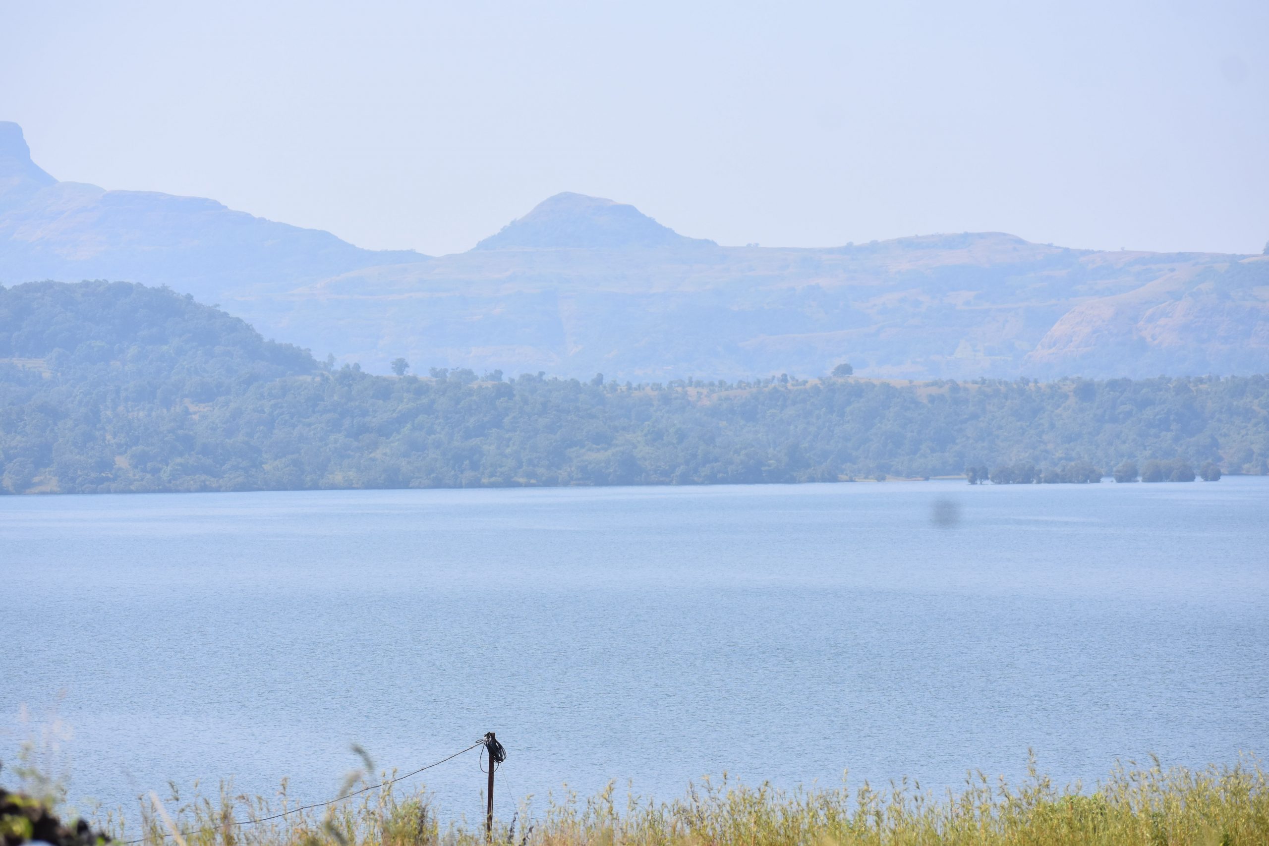 A lake under mountains