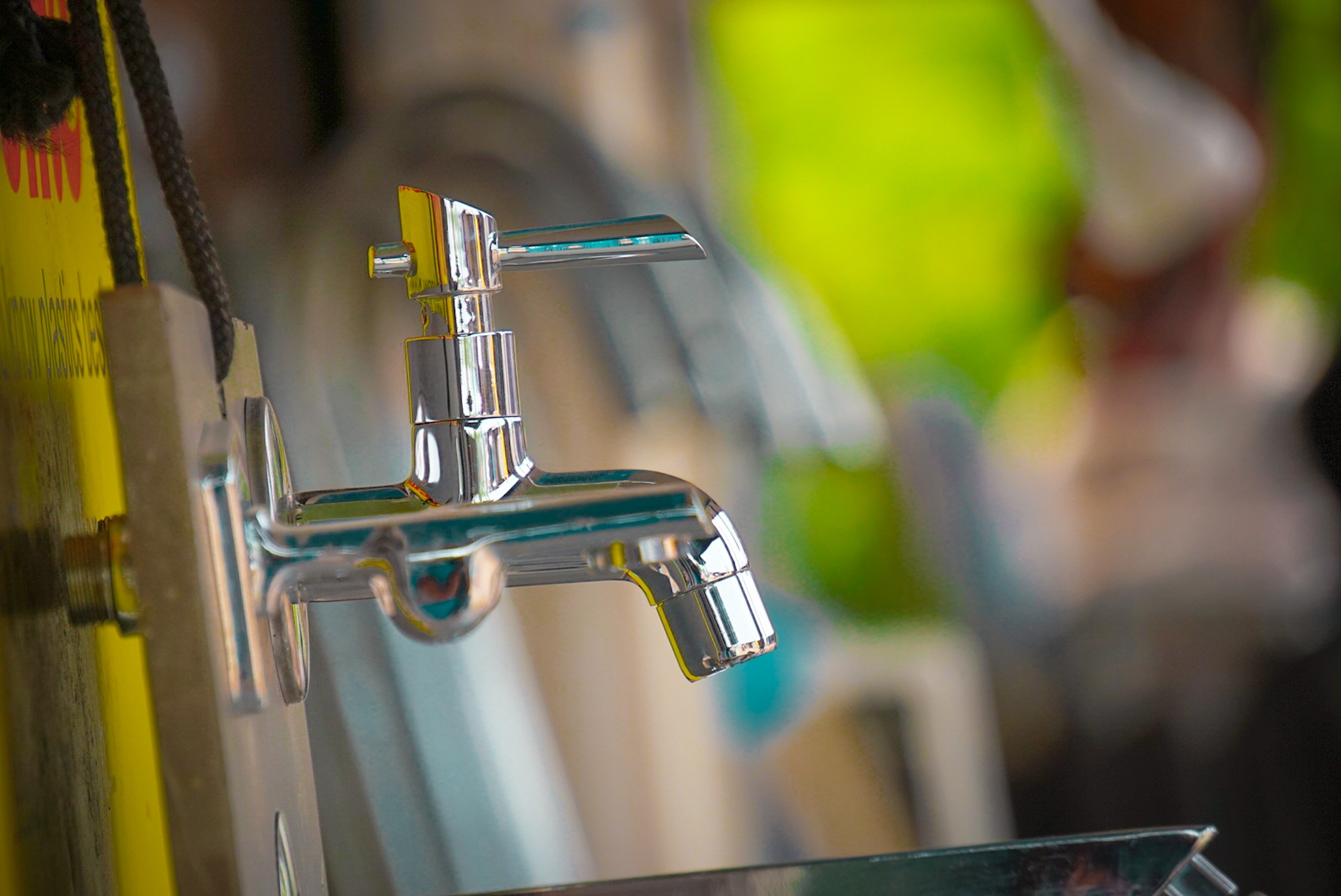 A metallic tap
