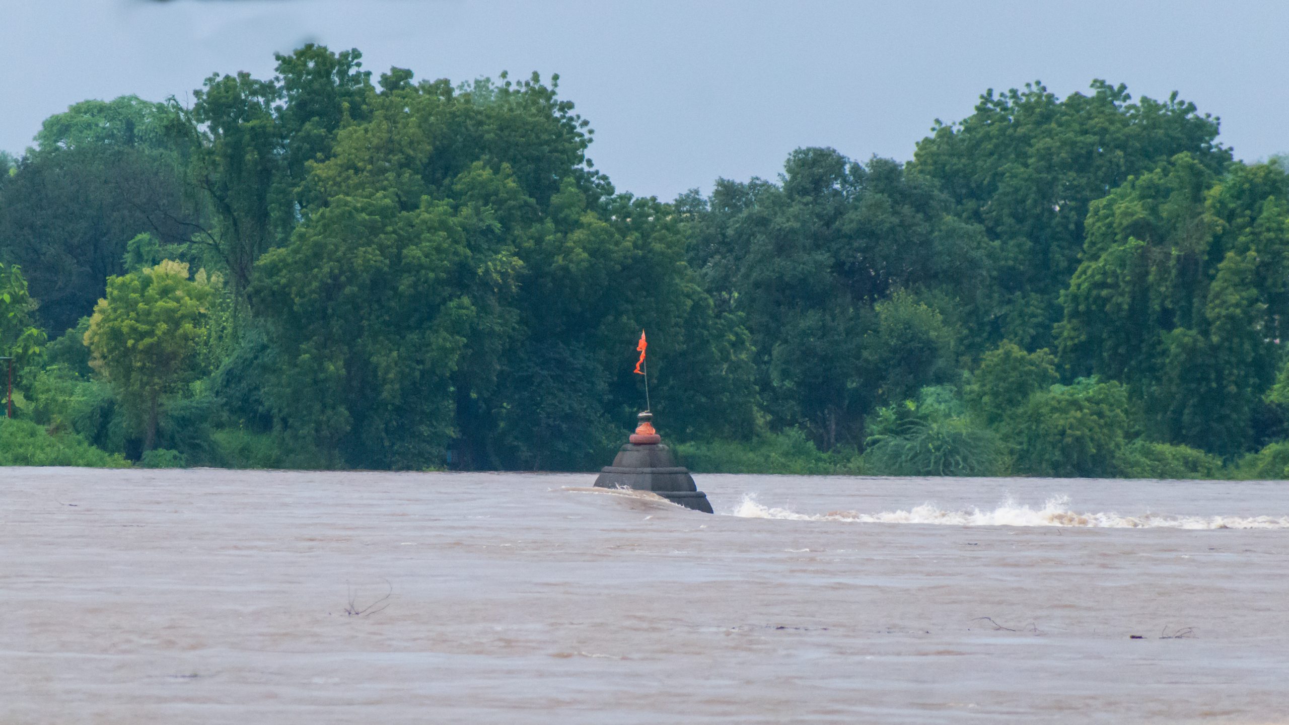 A temple drown in flood