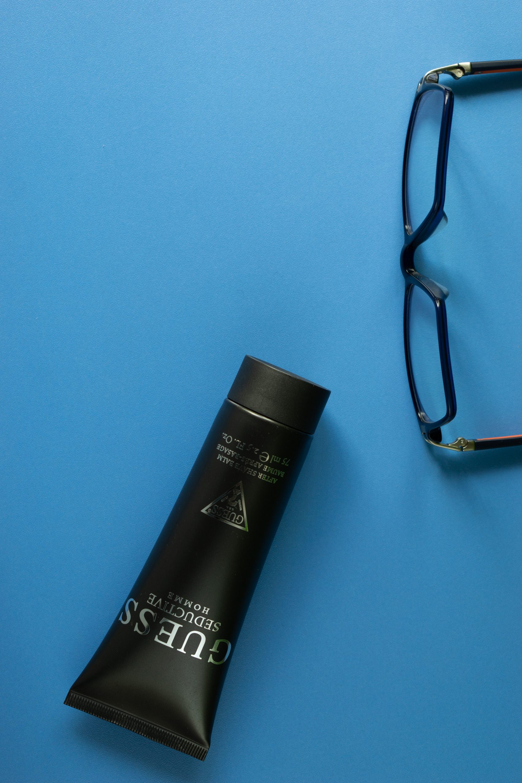 After shave balm with spectacles