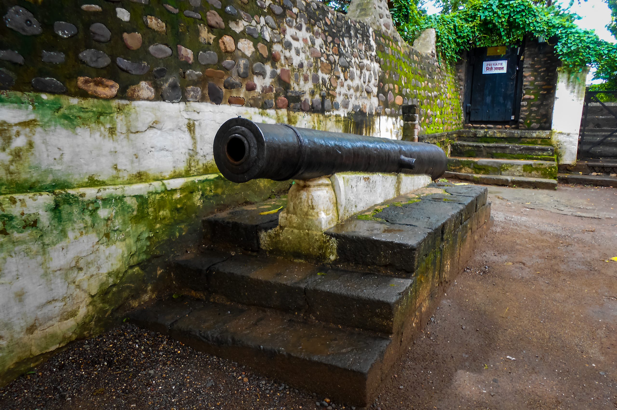 An old cannon in a fort