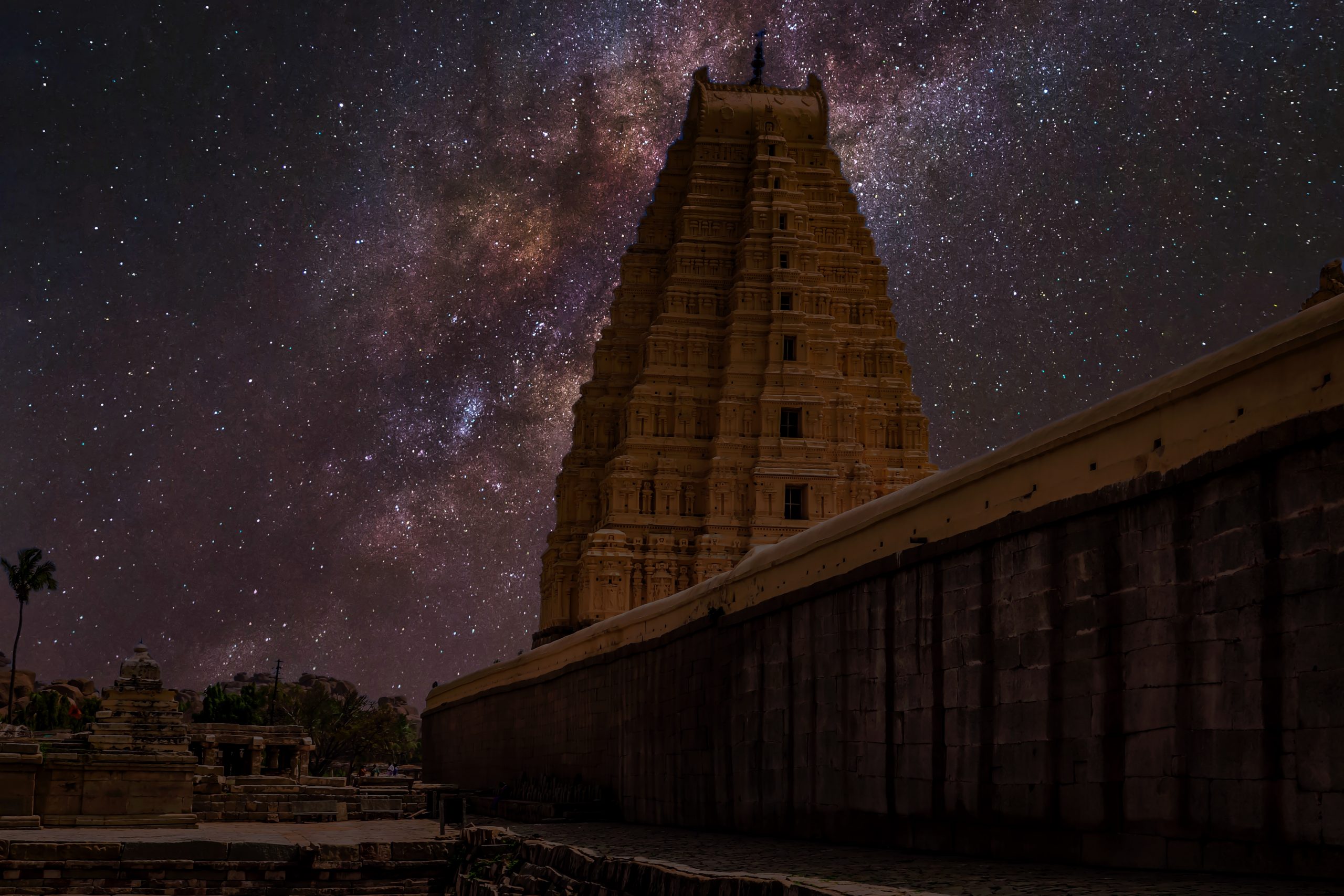 Night view of Hampi Virupaksha temple