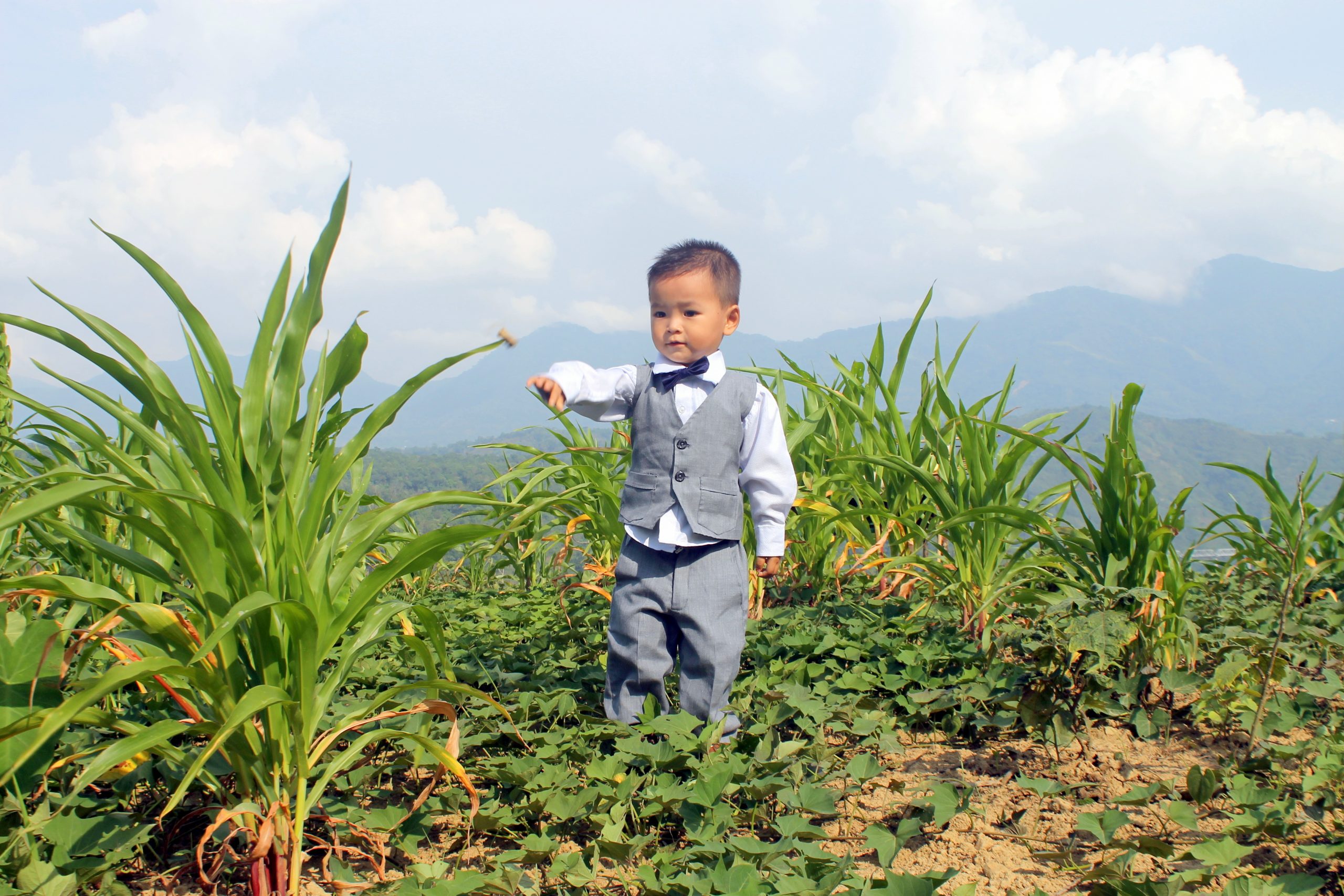 A kid in a field