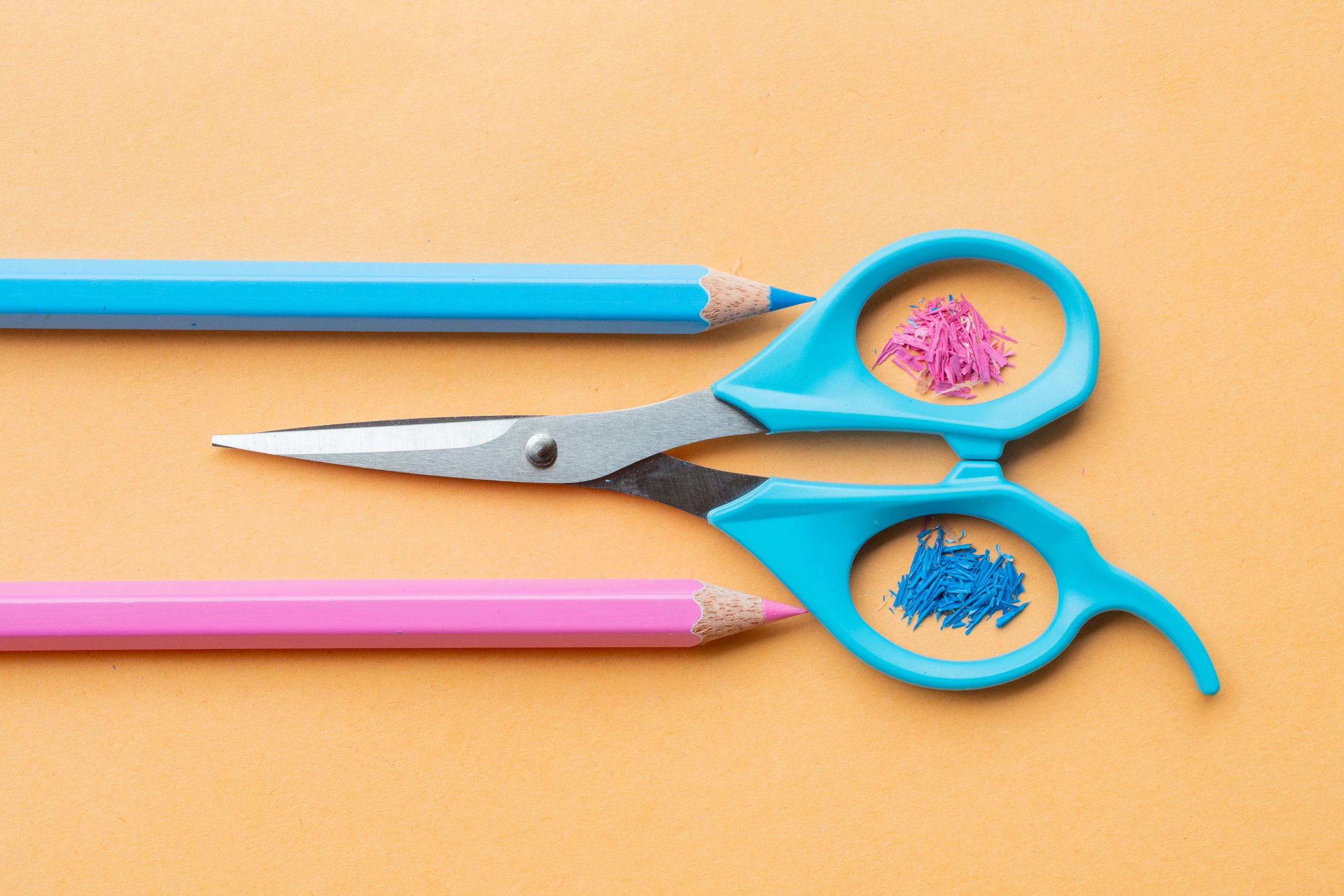 color pencils and scissors