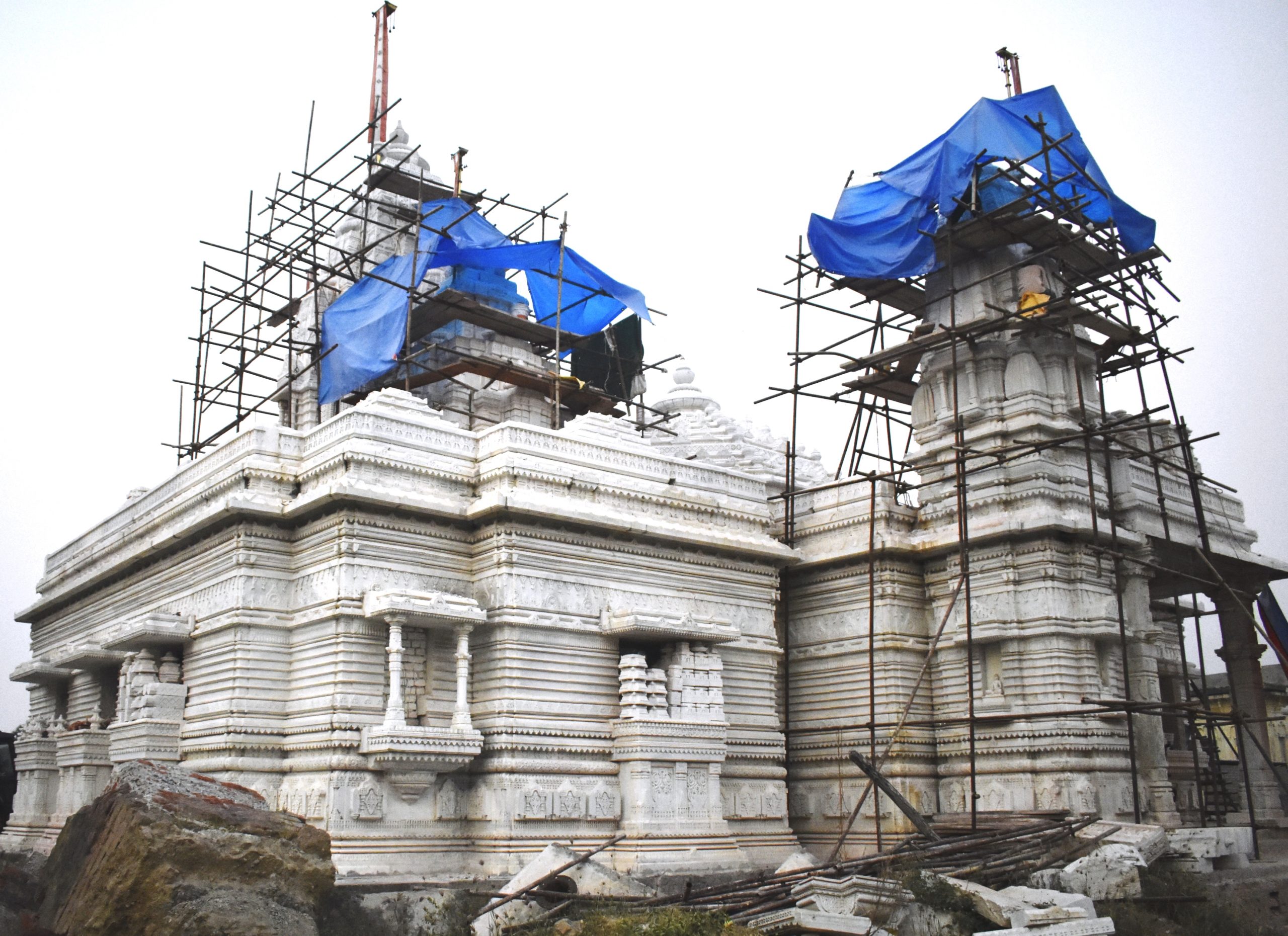 Construction work of a temple