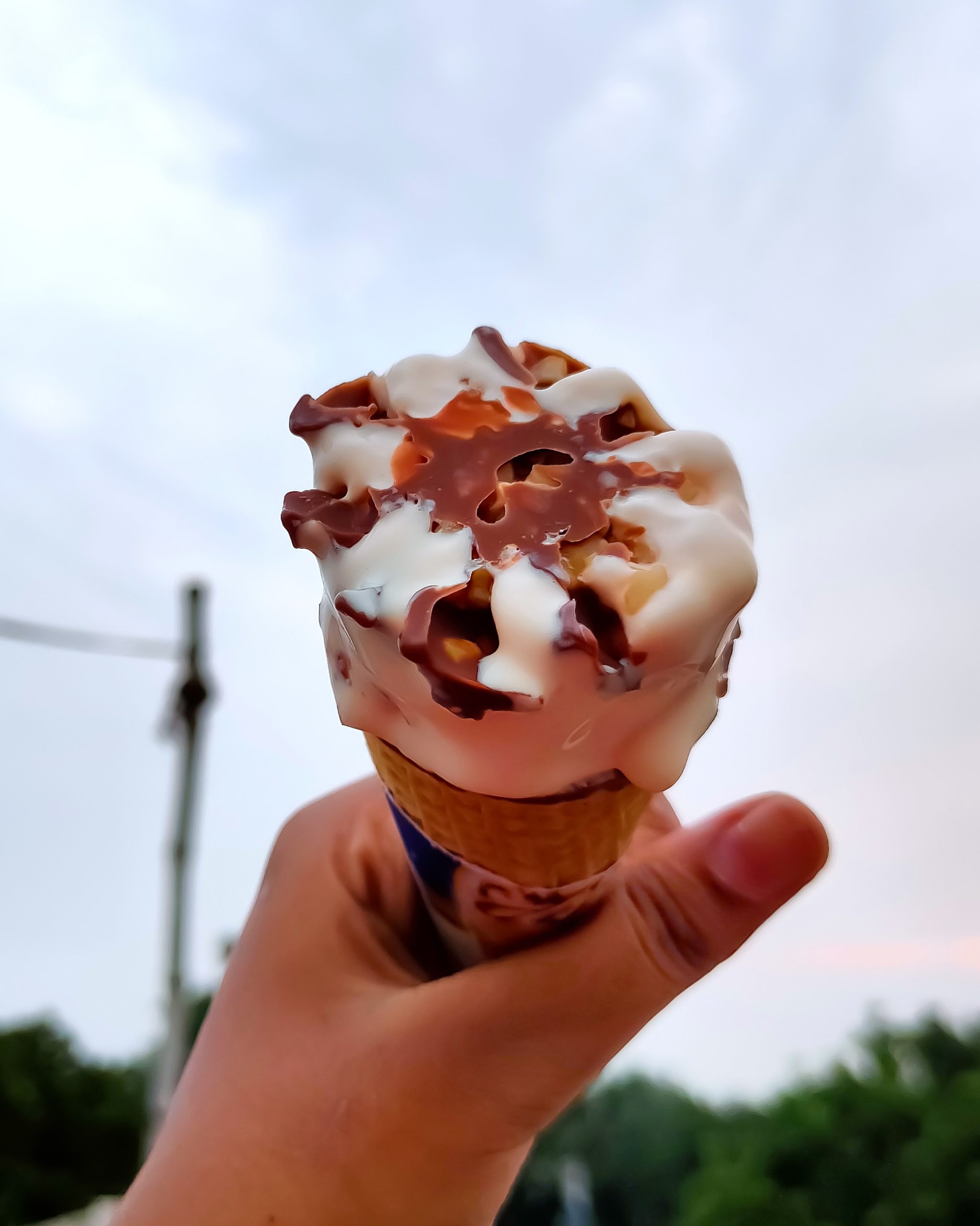ice cream in hand