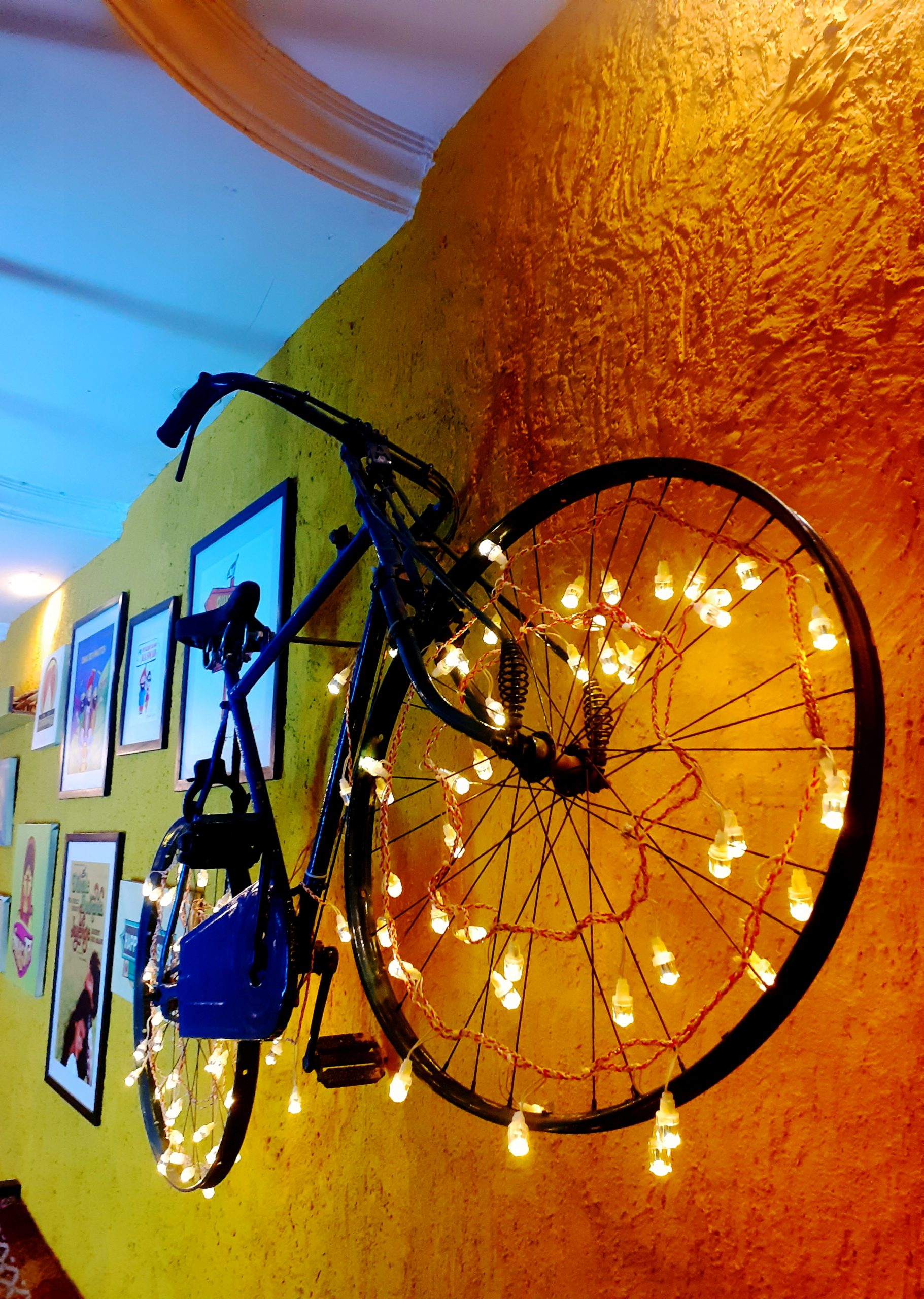 cycle hanging on the wall