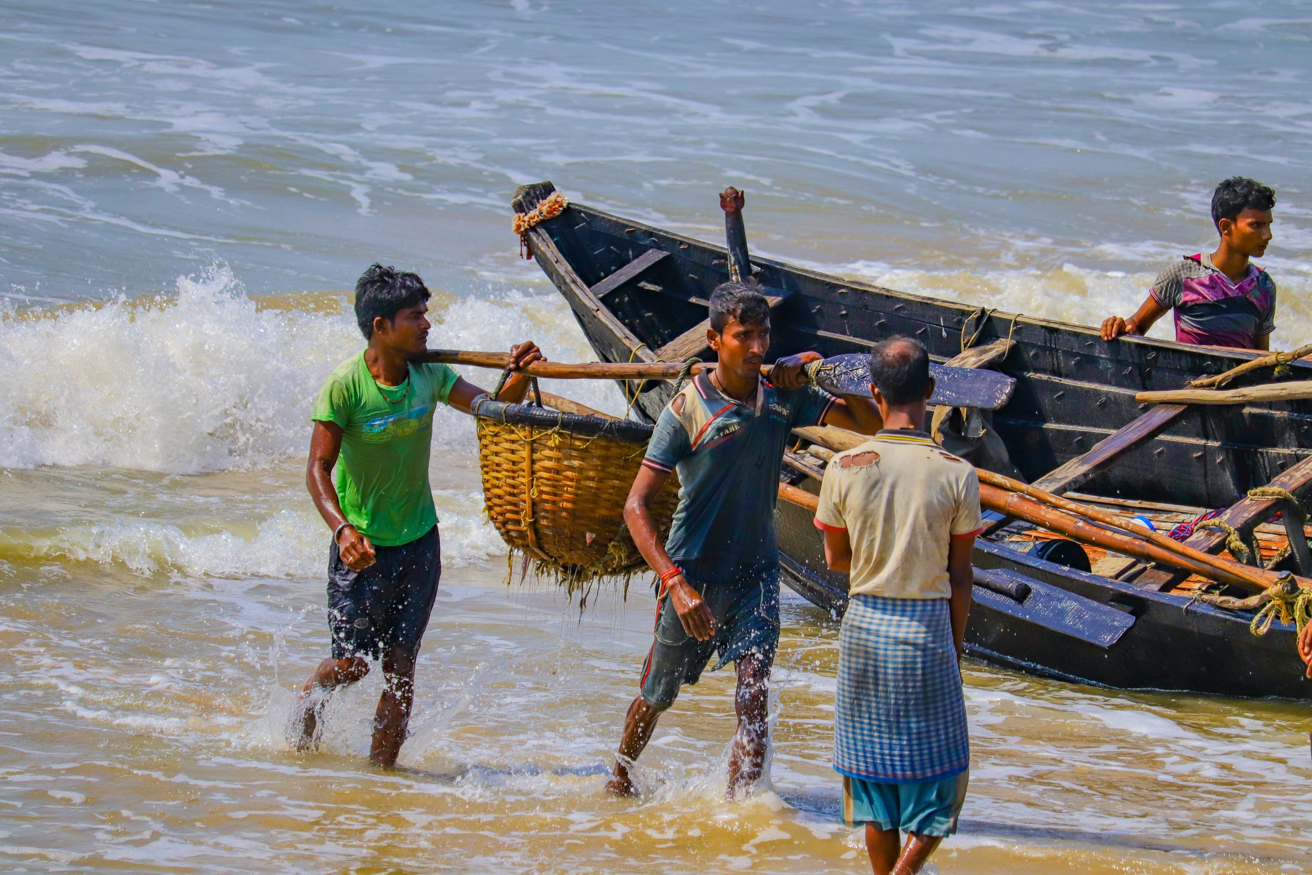 Fishermen at a beach