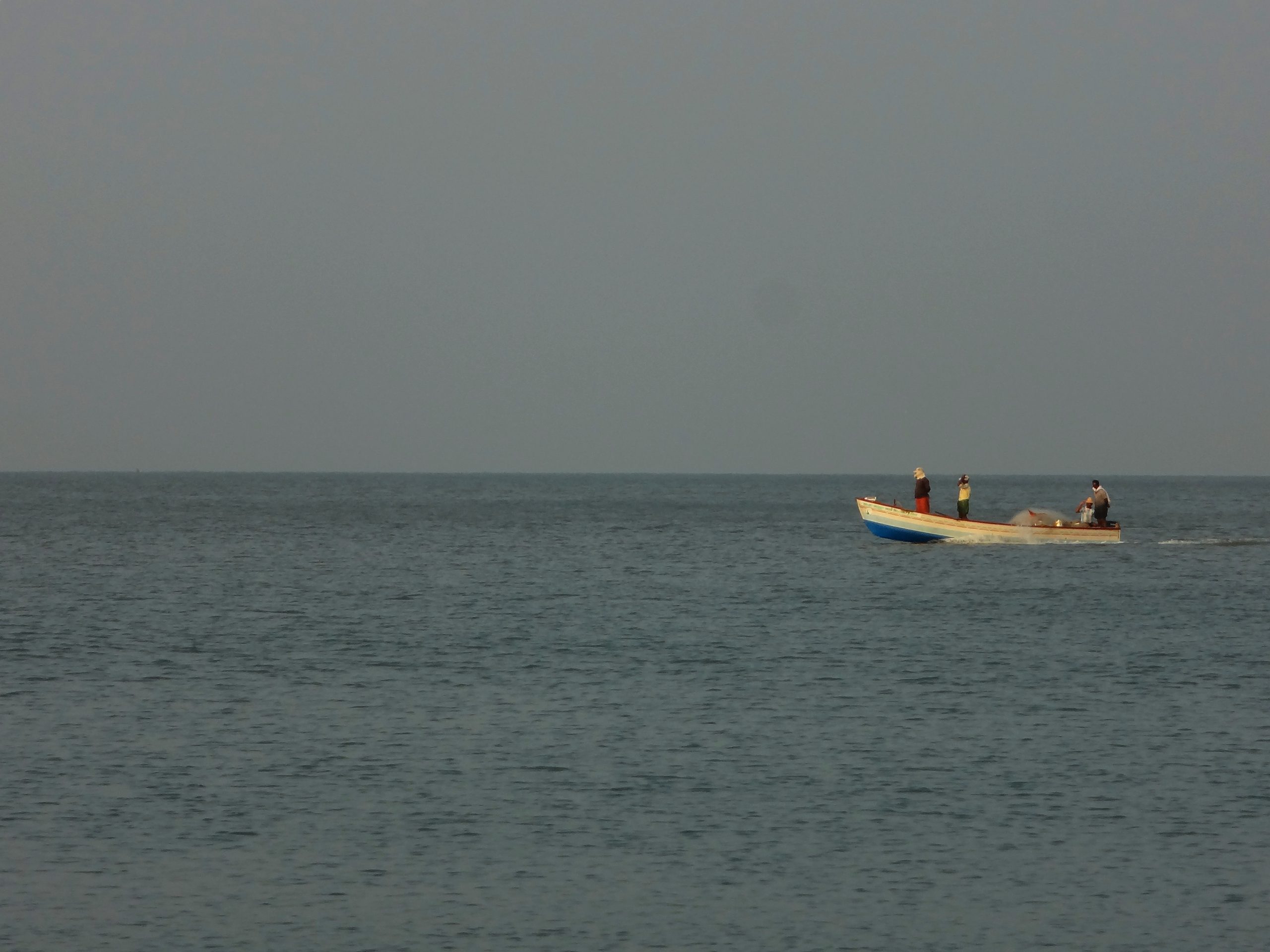 Fishing boat in a sea