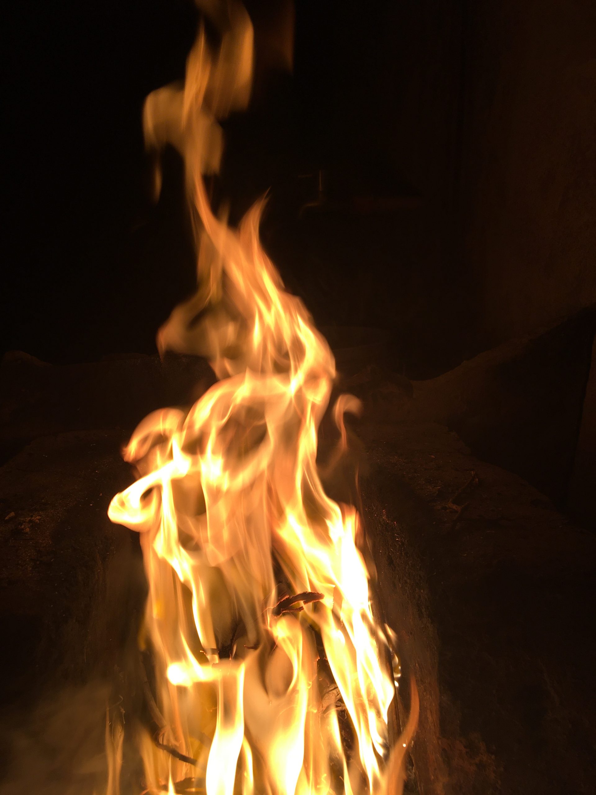 Flame of a burning material