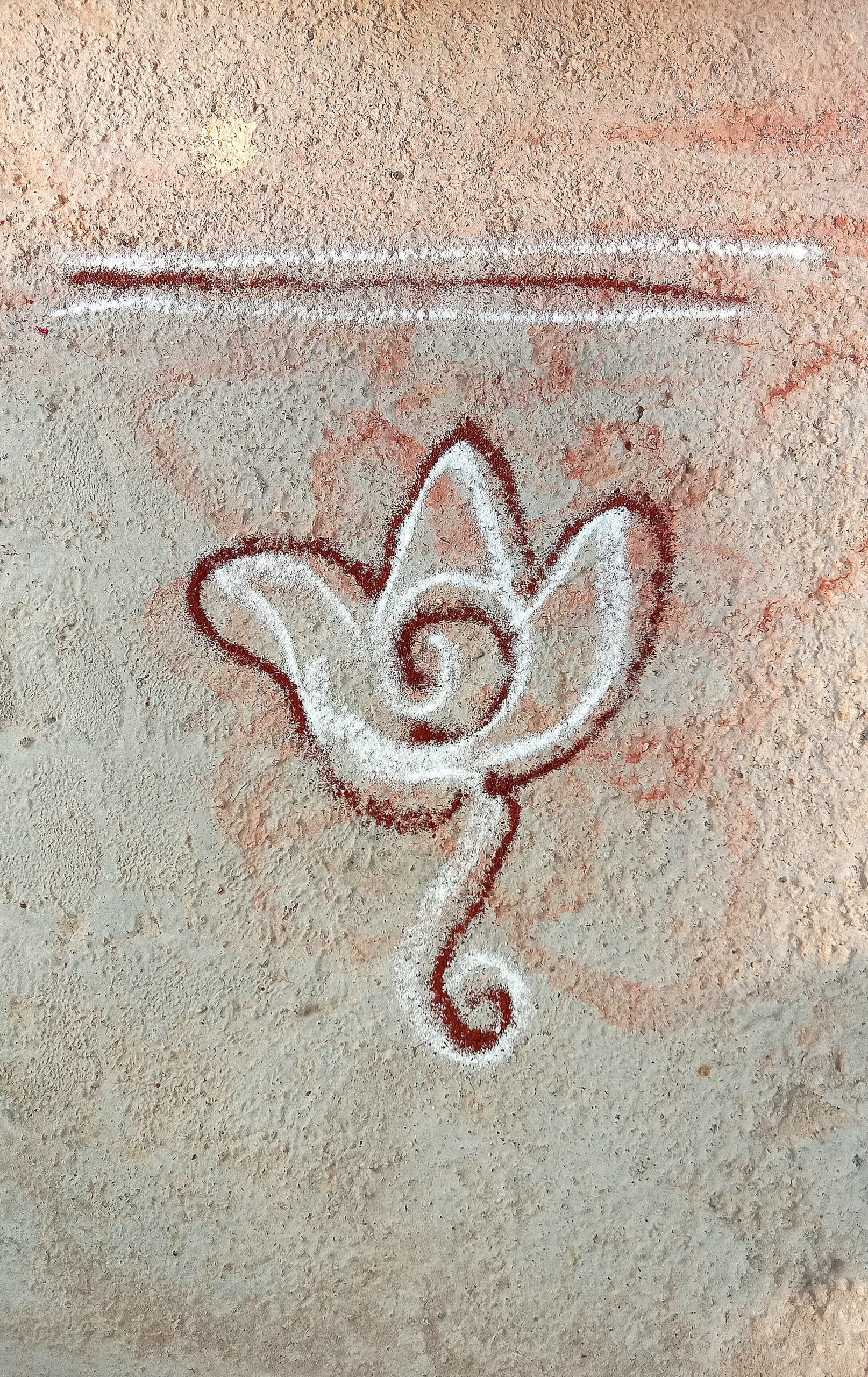 Floral design on sand