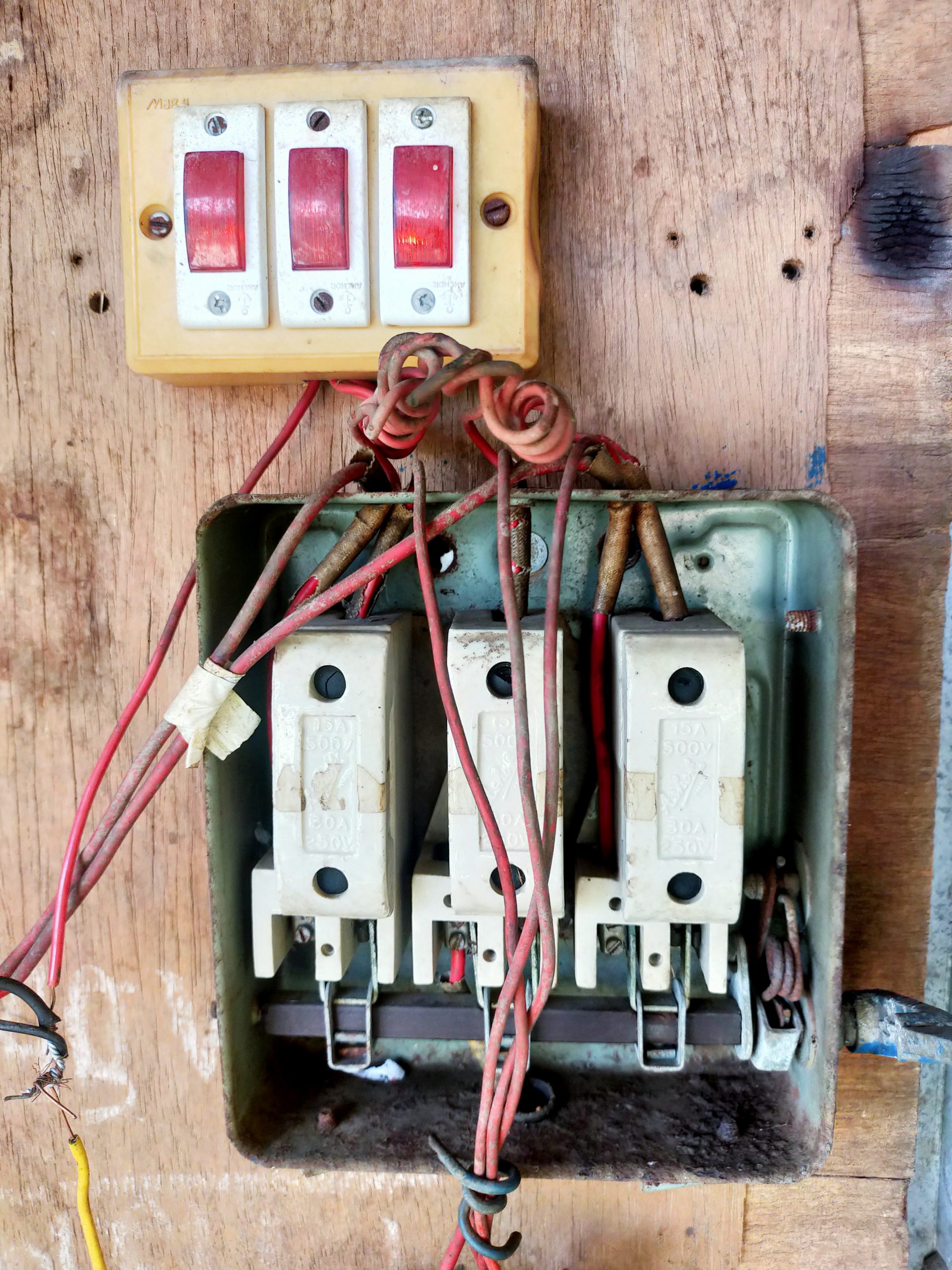 Fuse, wire, and indicator switch