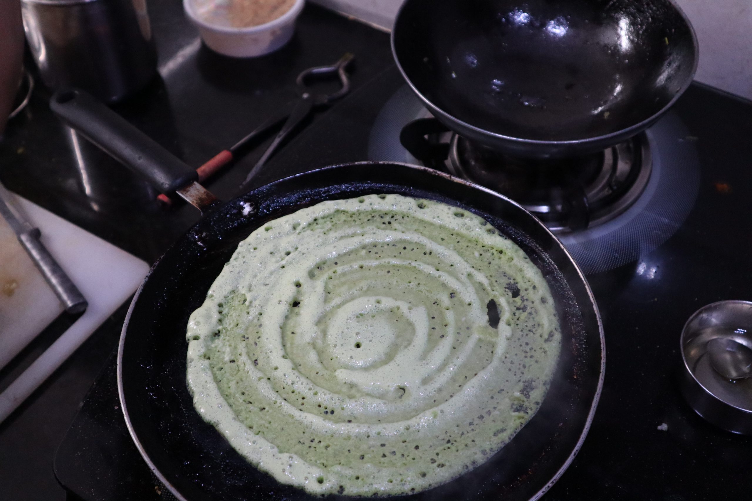 dosa being cooked