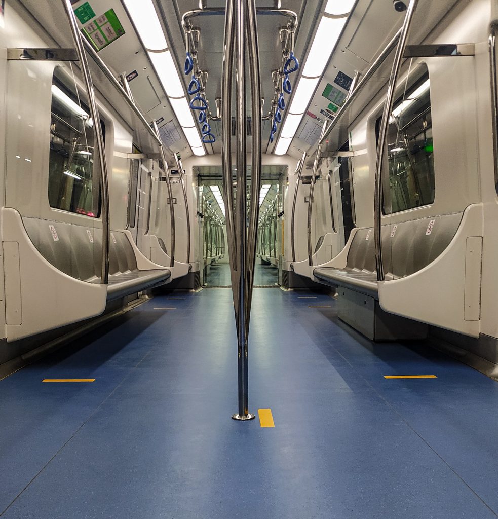 metro train inside view