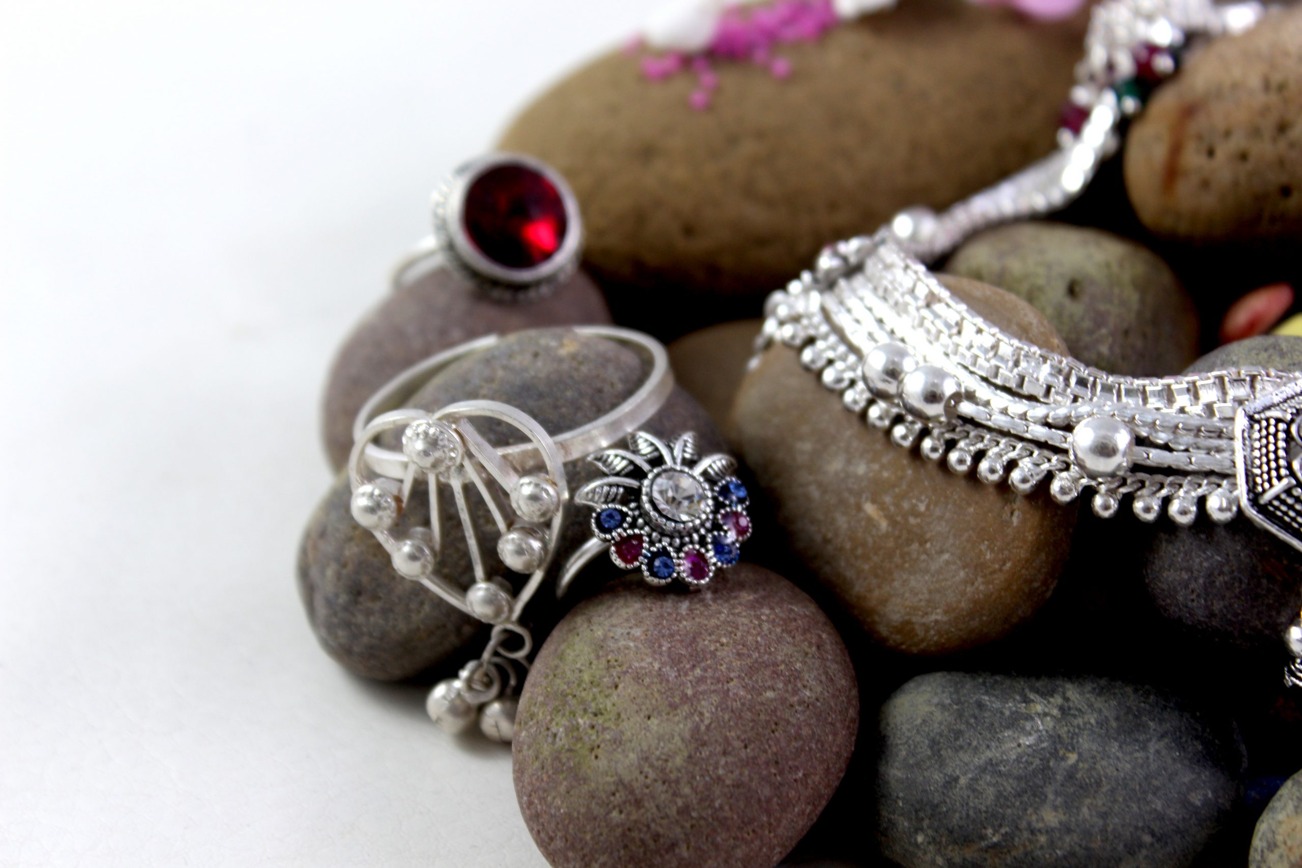 Jewelry on stones