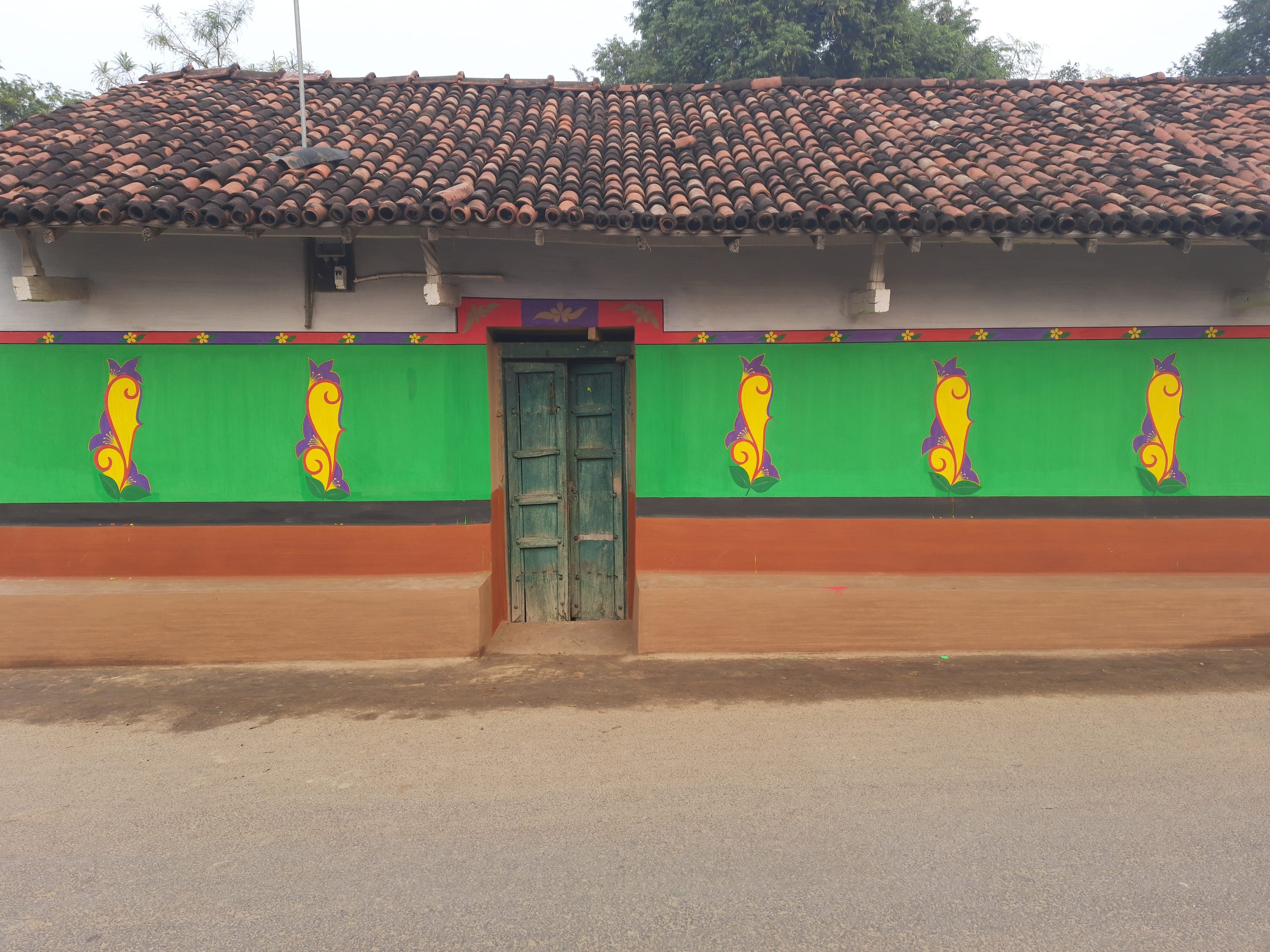Mural painting on house wall