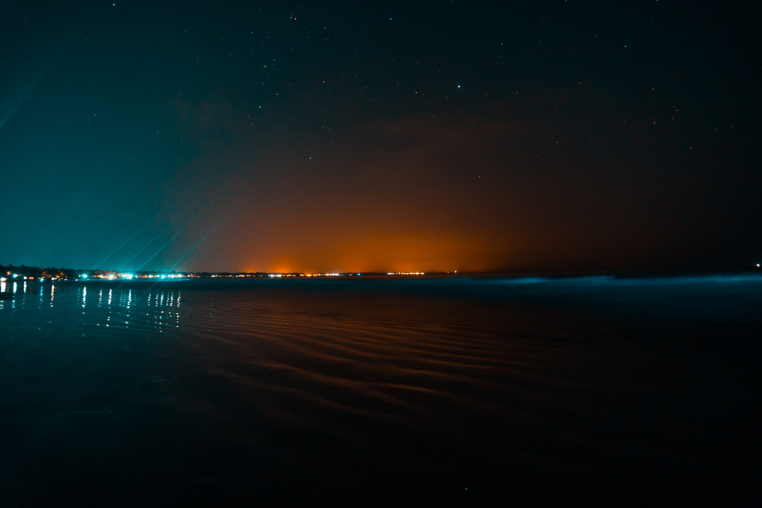 Night view of a lake