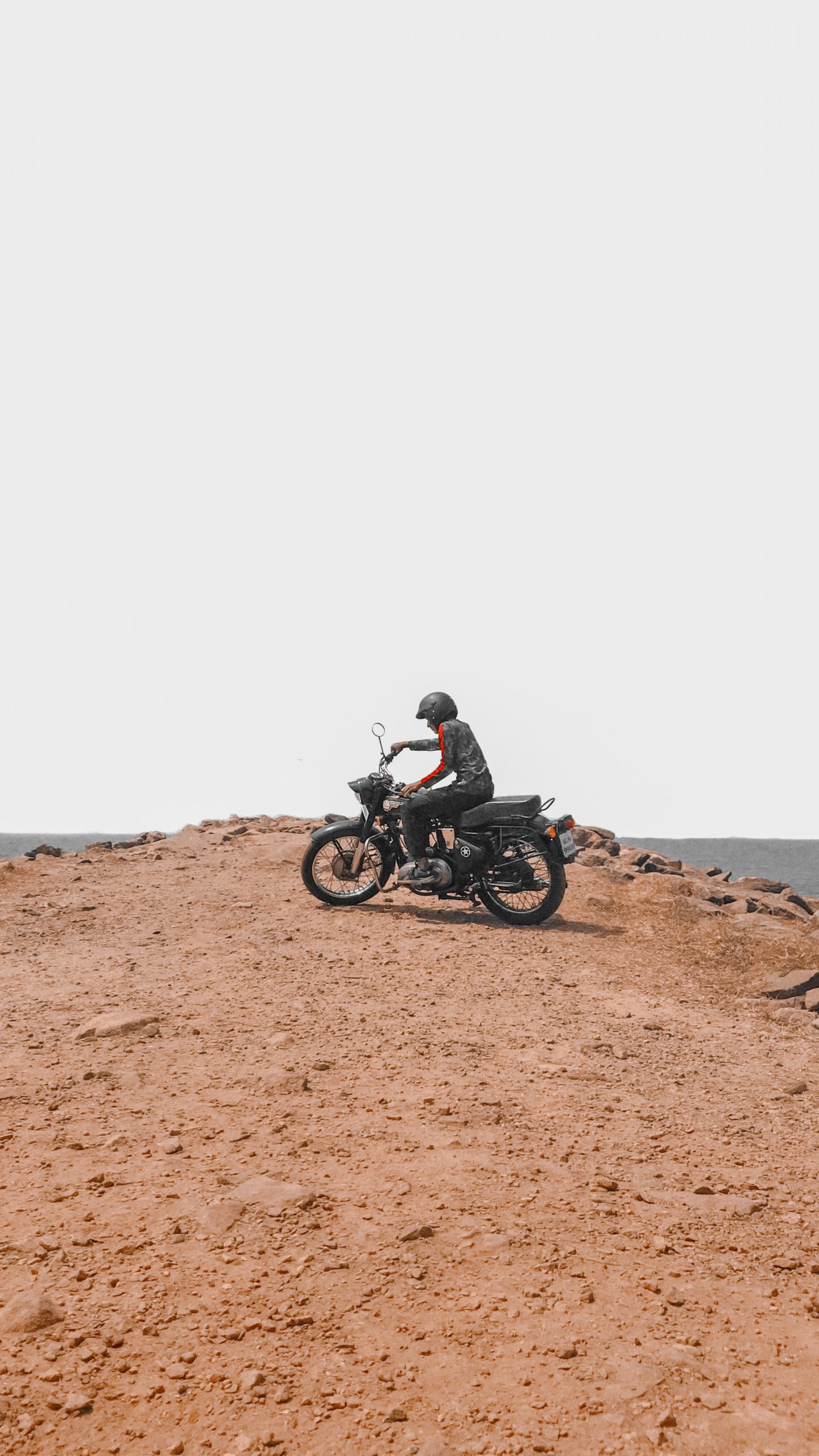 A biker on mountain top