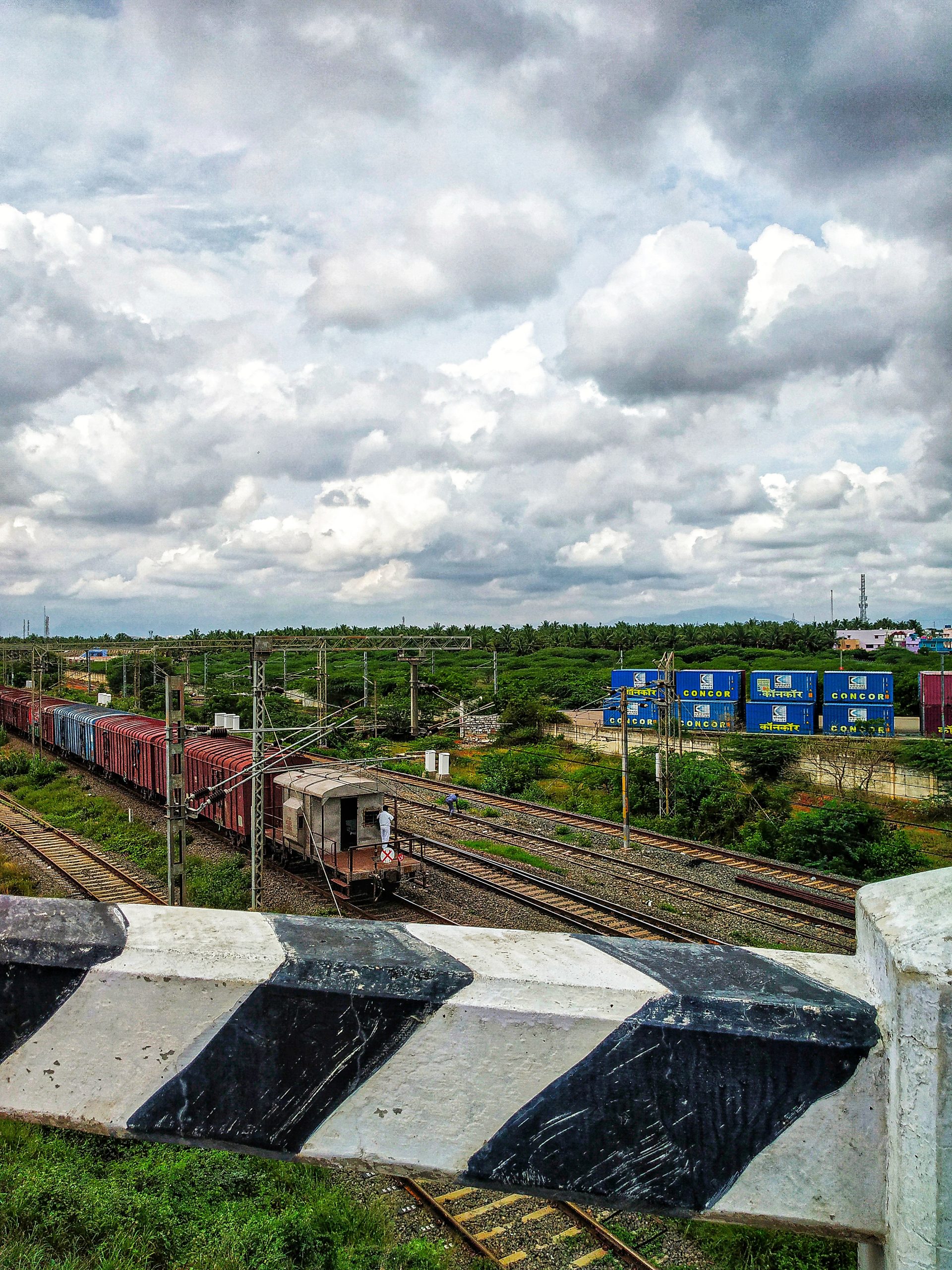 Railway container yard