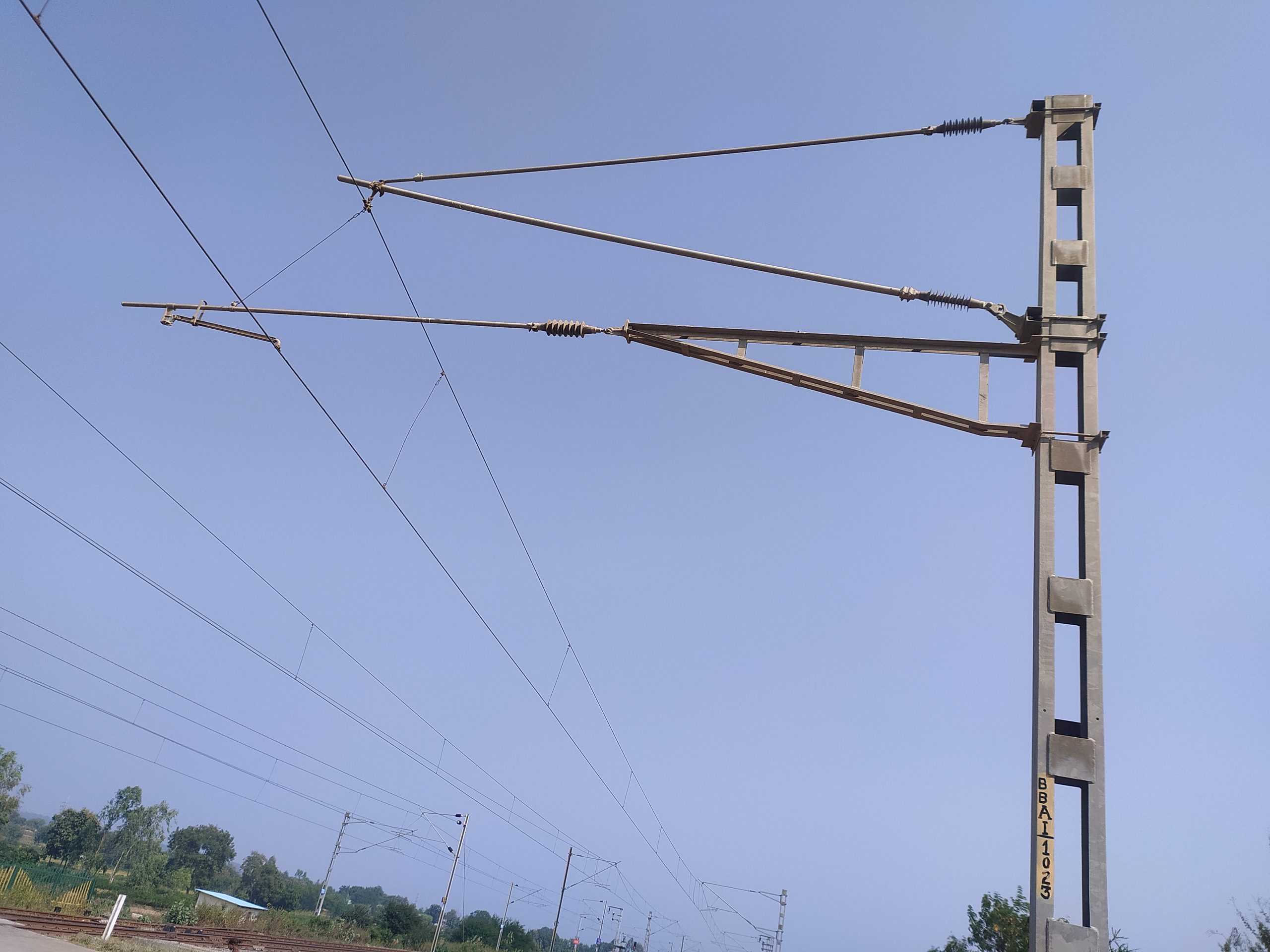 Railway electric pole line