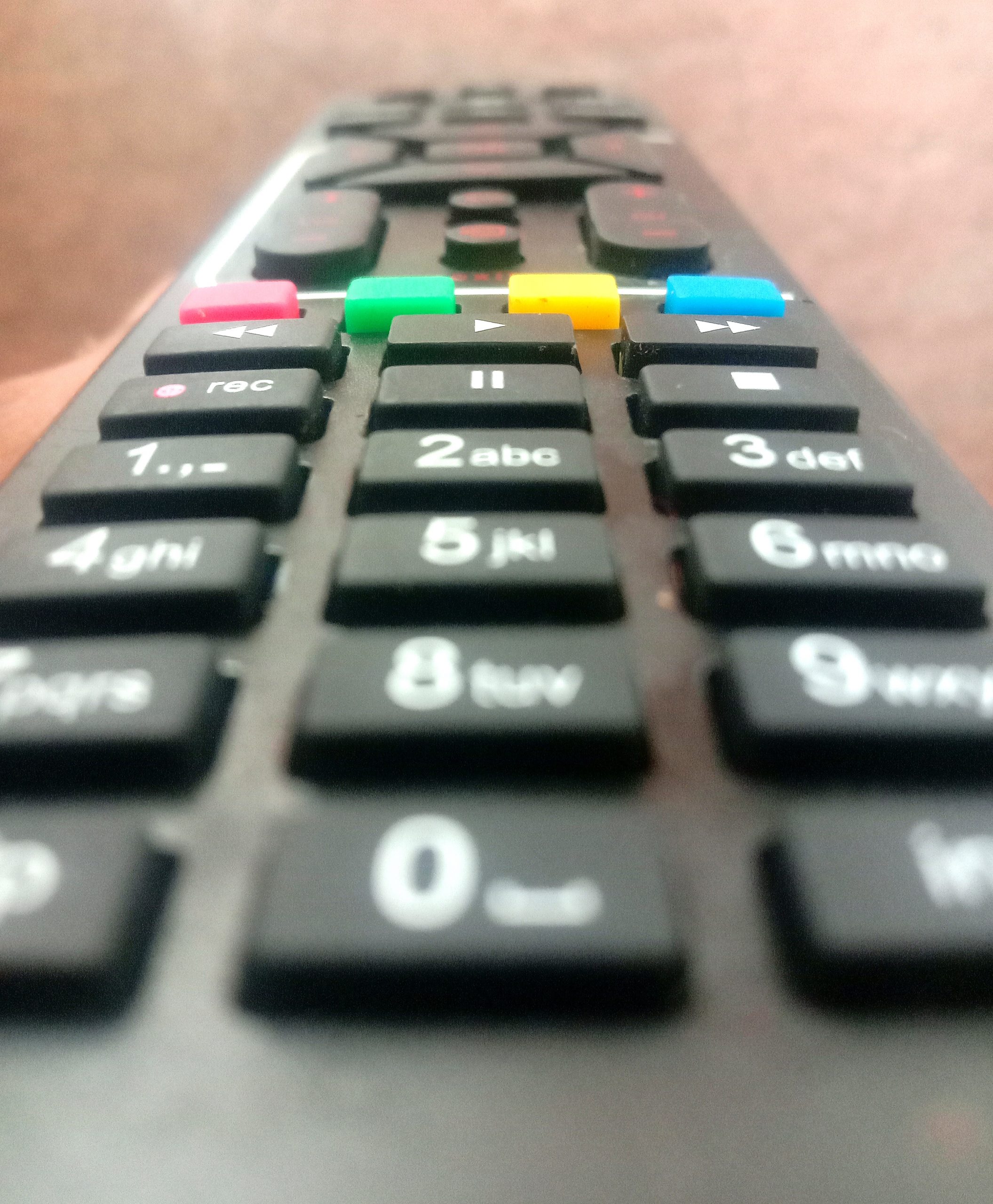 close up of remote control