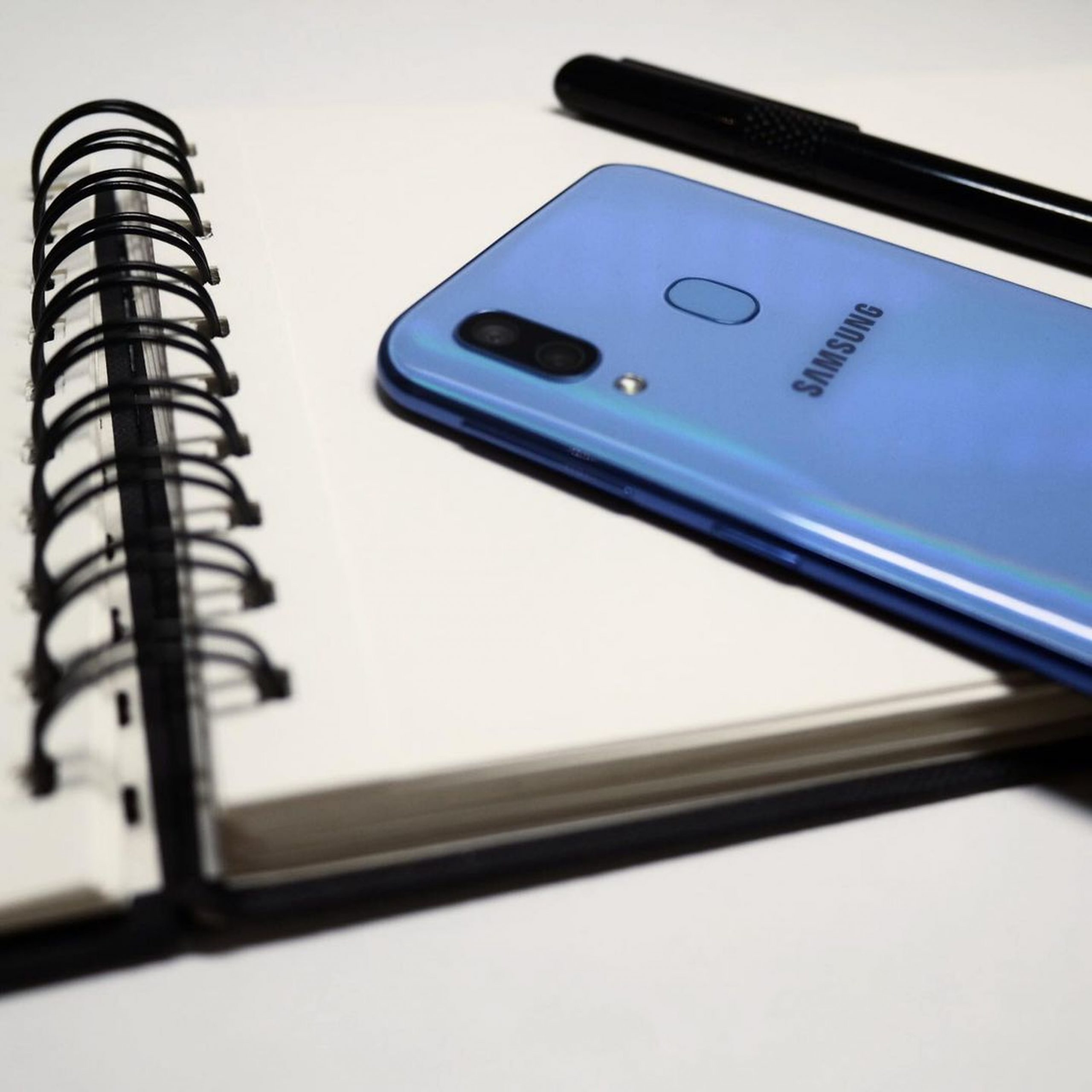 mobile, diary, pen