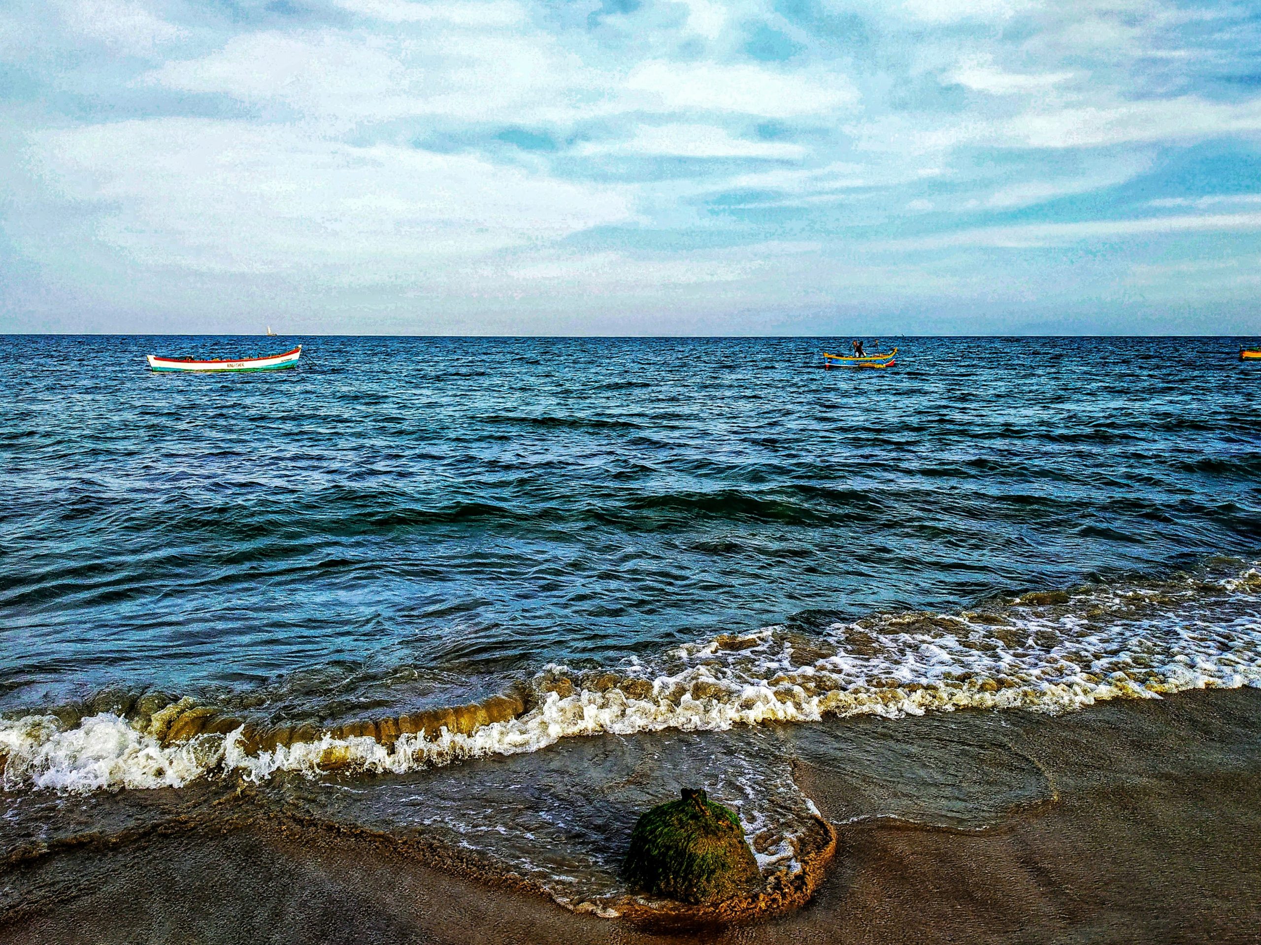 Sea waves reaching the shore