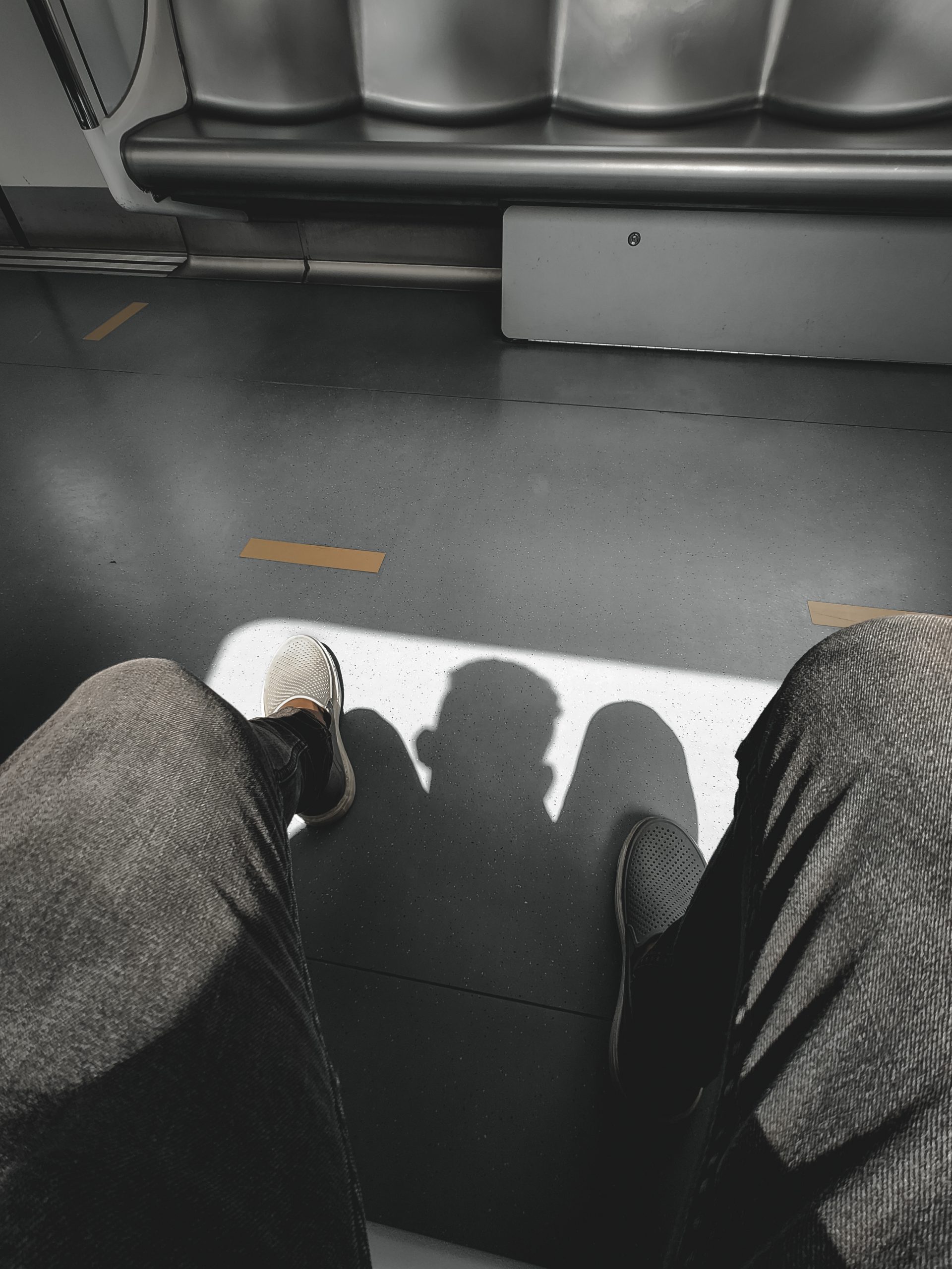 Sitting in metro train