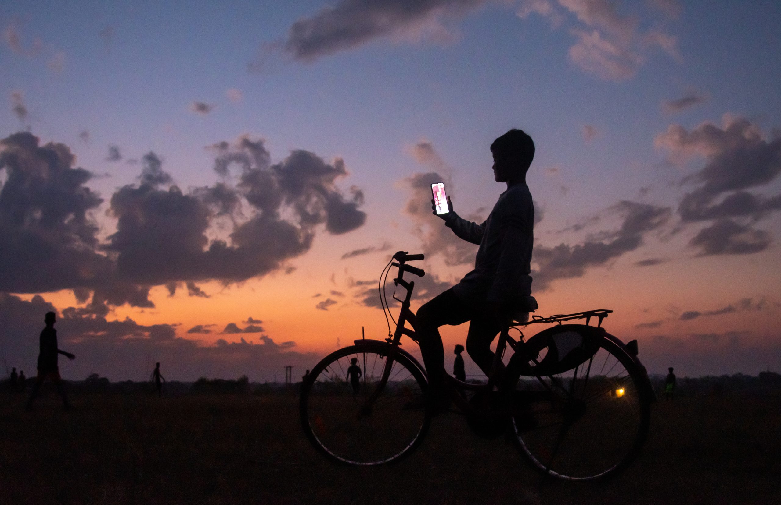 Silhouette Bicycle Ride