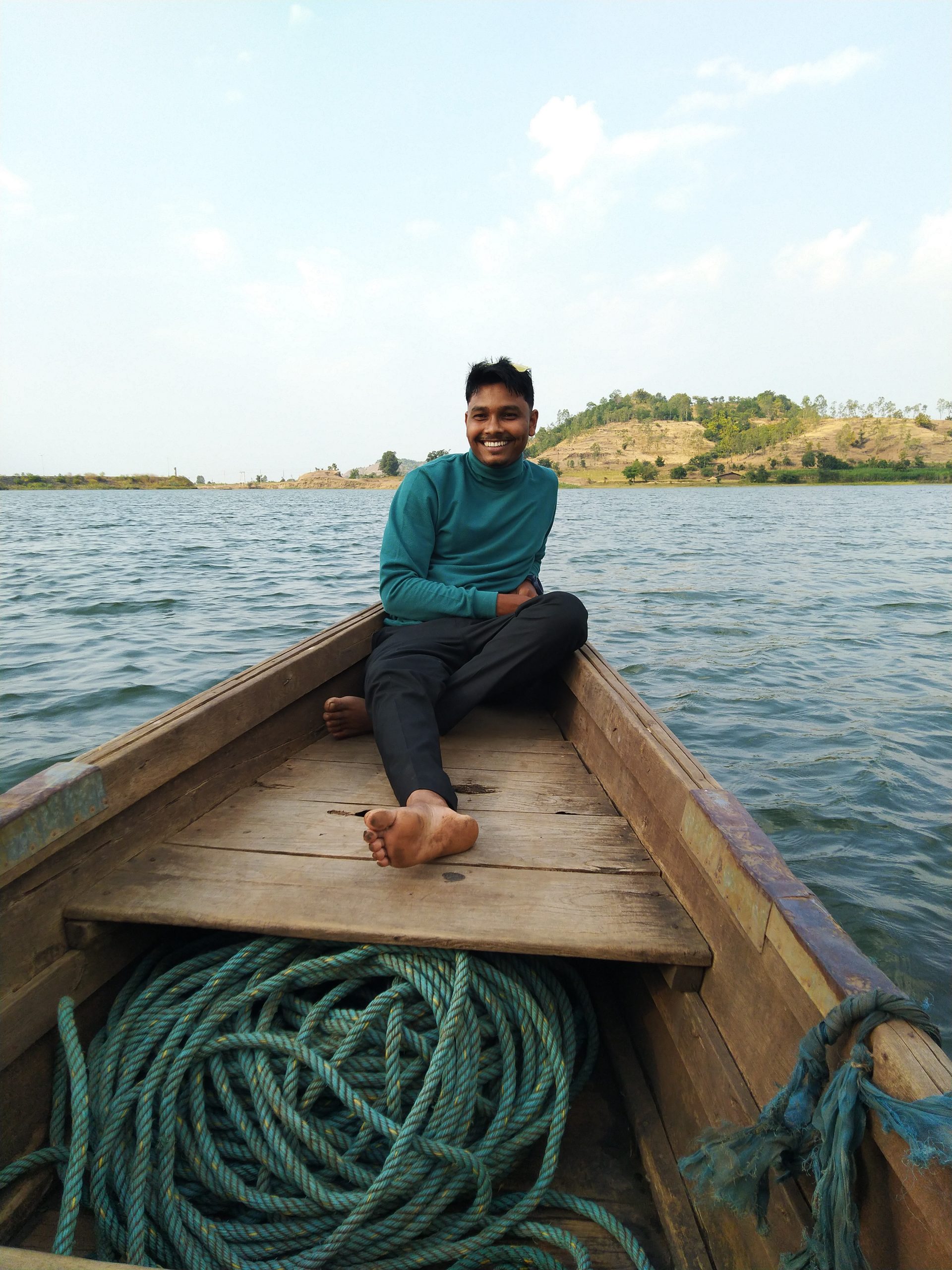 Sitting on boat