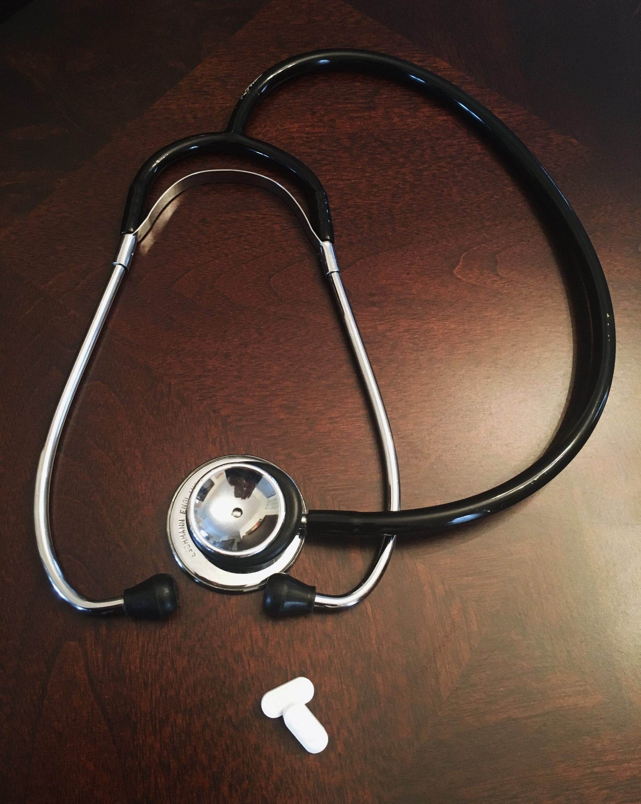 stethoscope and tablets
