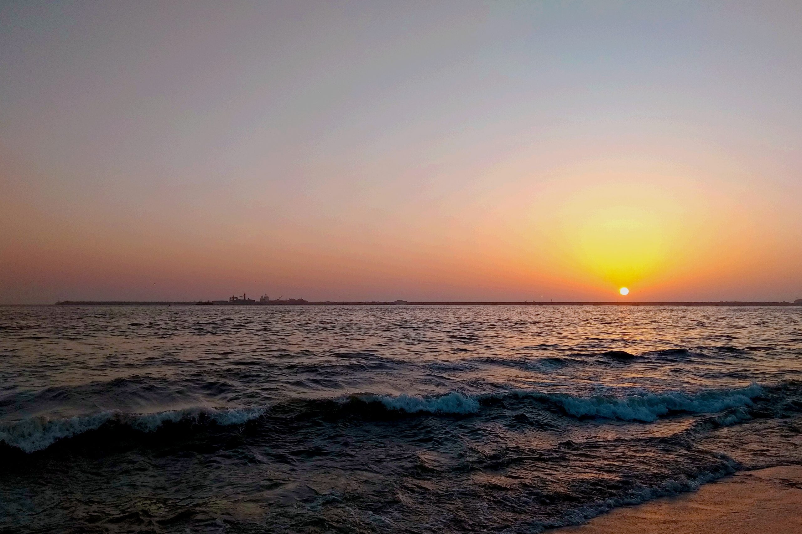 Sunset through a sea